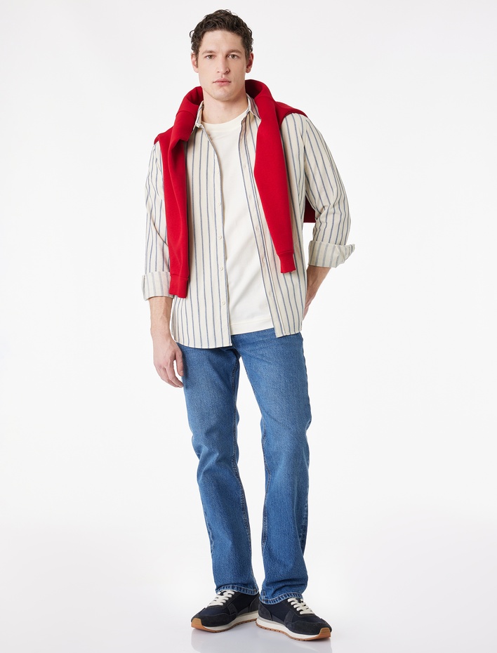  Normal Bel Düz Paça Pamuklu Straight Jean Pantolon - Mark Jean