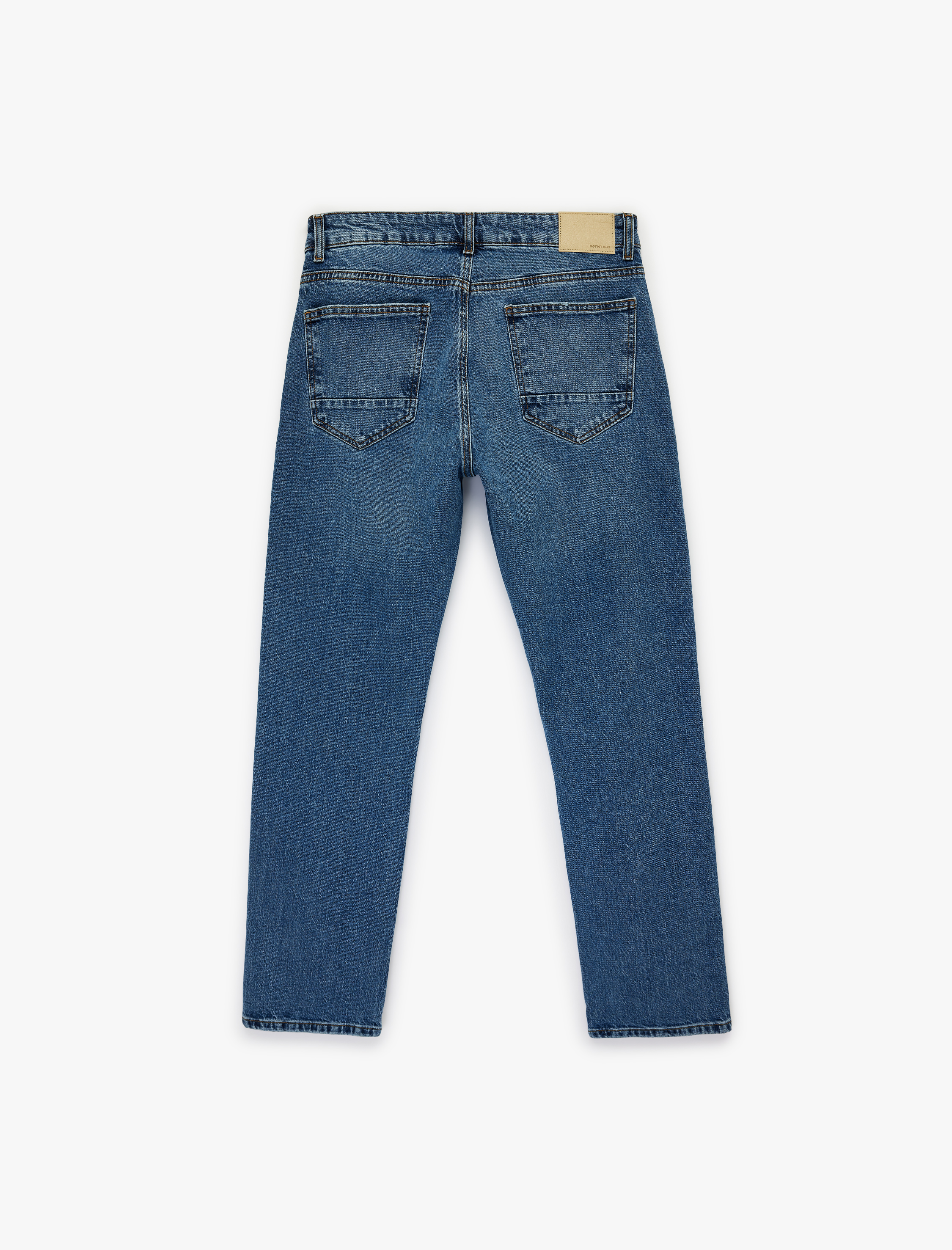   Normal Bel Düz Paça Pamuklu Straight Jean Pantolon - Mark Jean