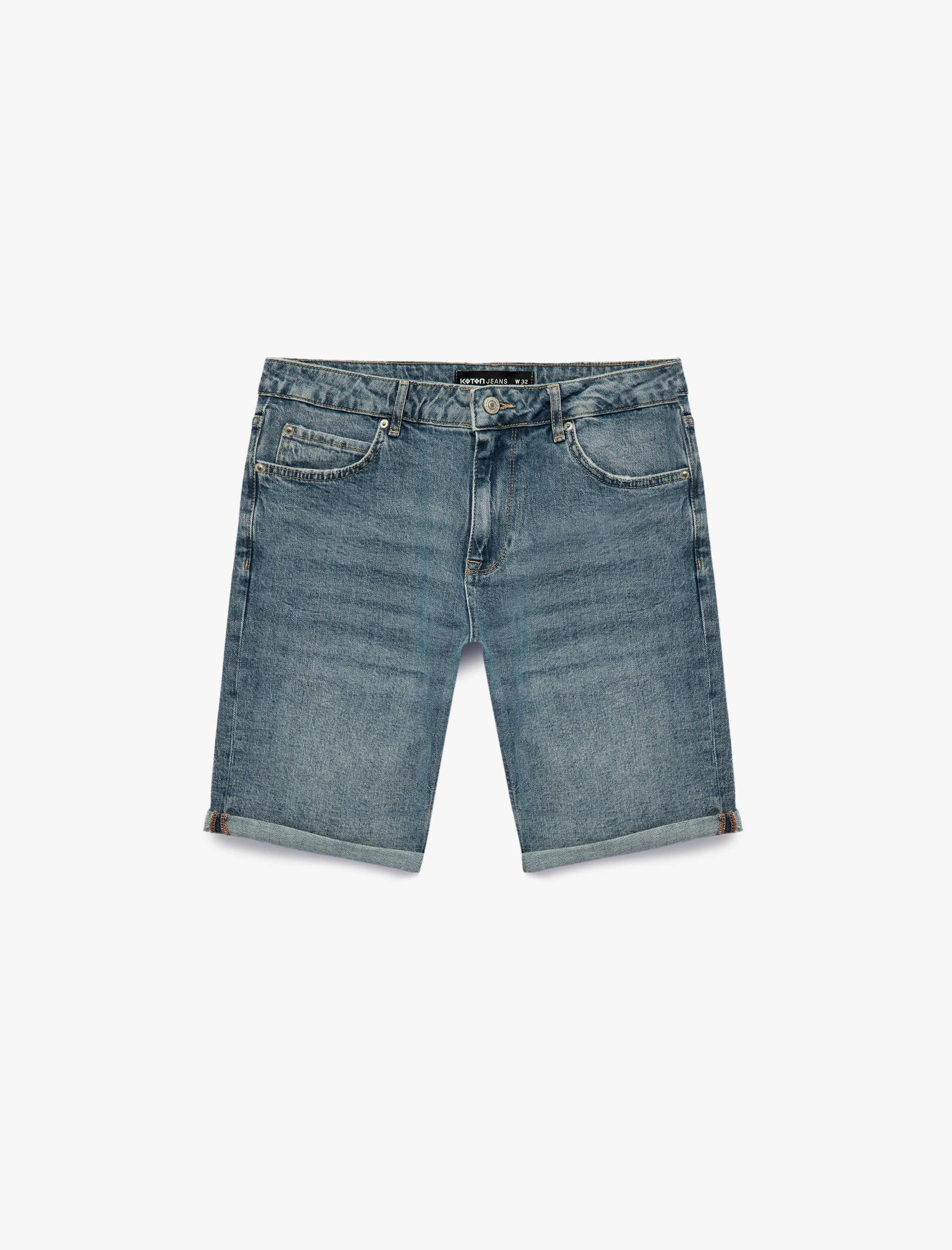   Pamuklu Normal Bel Cepli Slim Fit Jean Şort