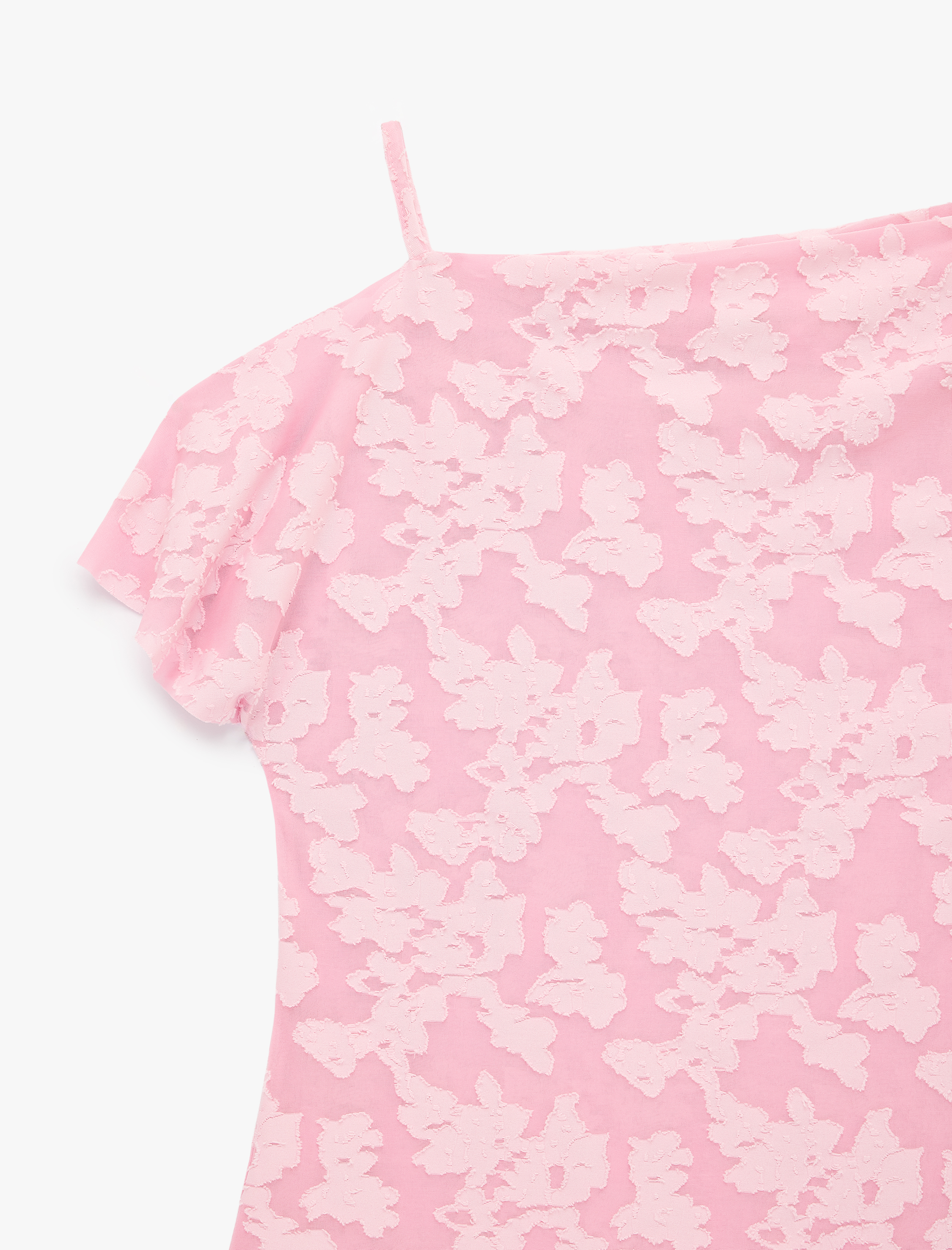   Asimetrik Yaka Kolsuz Dantelli Bluz