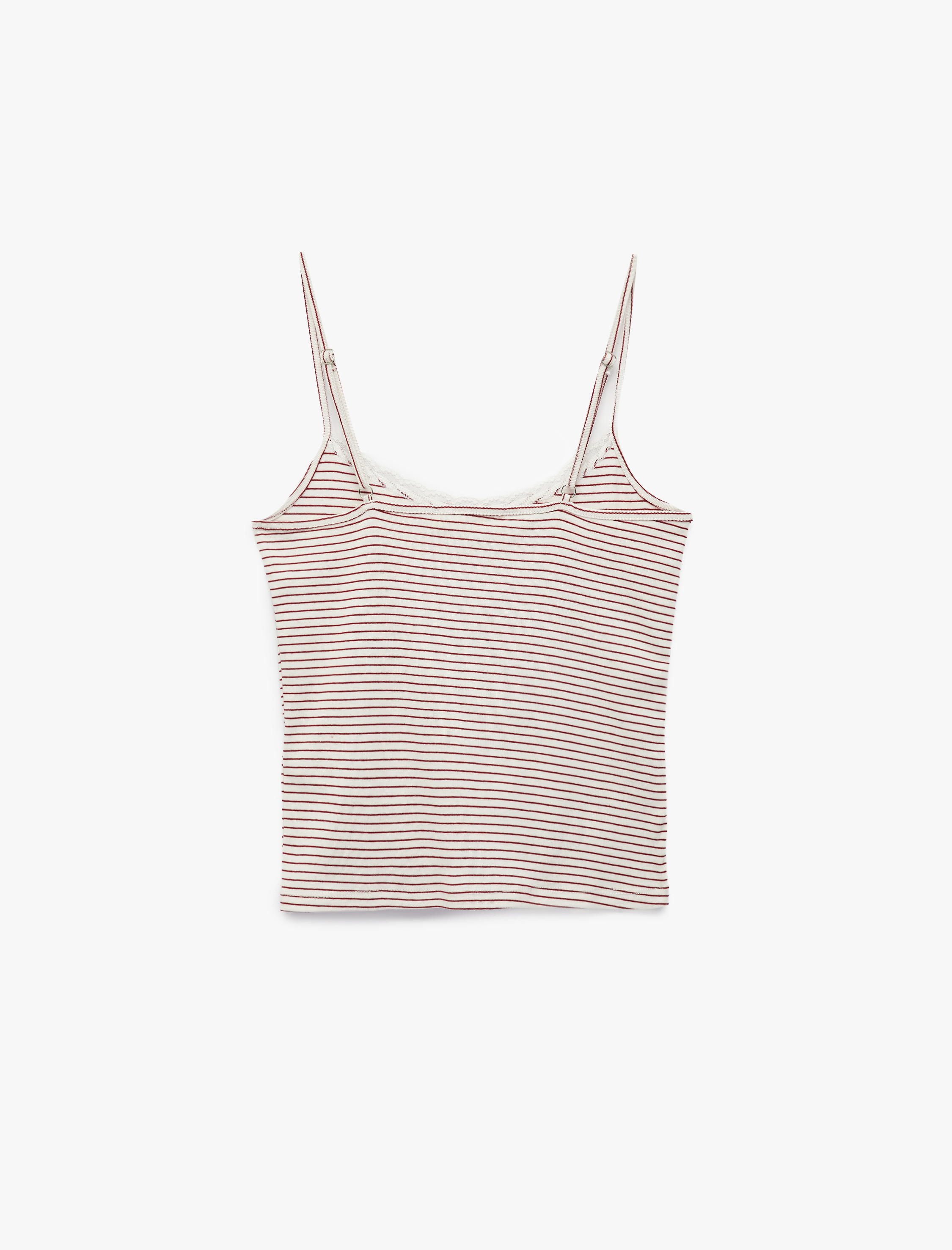   Pamuklu Çizgili Askılı Pijama Üstü