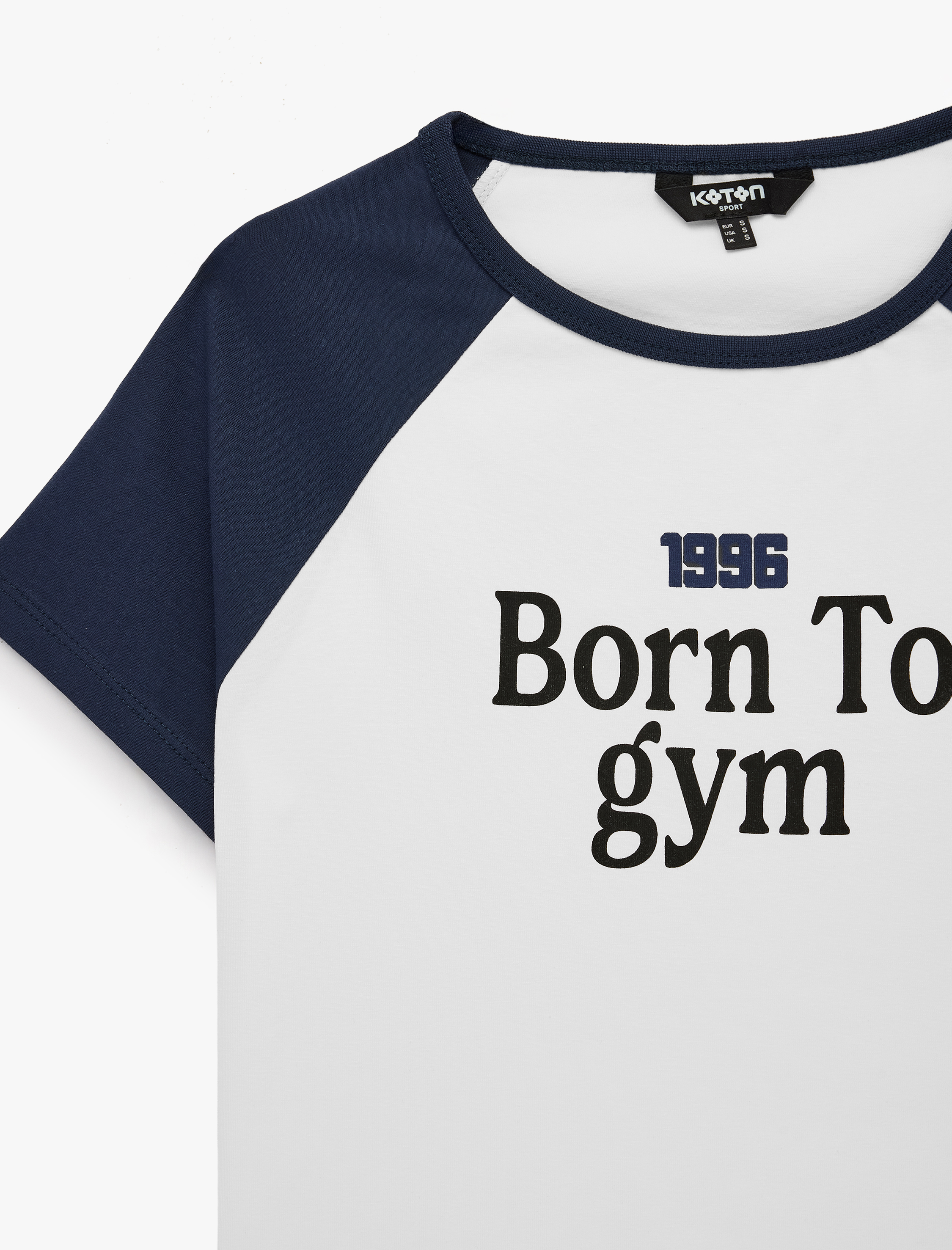   Pamuklu Bisiklet Yaka Kısa Kollu Baskılı Spor Tişört