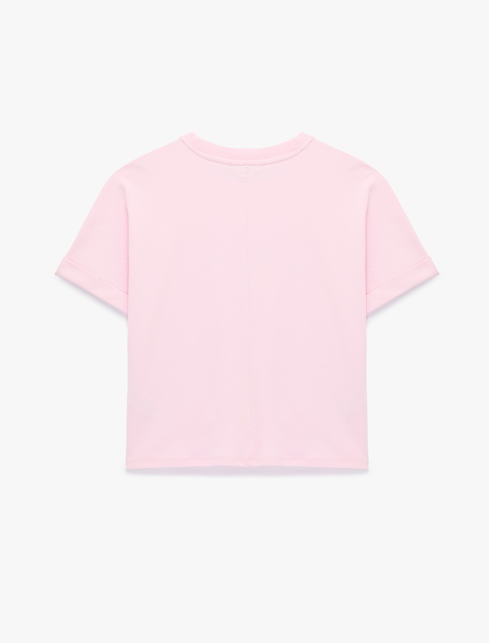  Pamuklu Regular Fit Kısa Kollu Bisiklet Yaka Basic Tişört