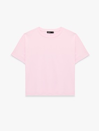 Pamuklu Regular Fit Kısa Kollu Bisiklet Yaka Basic Tişört