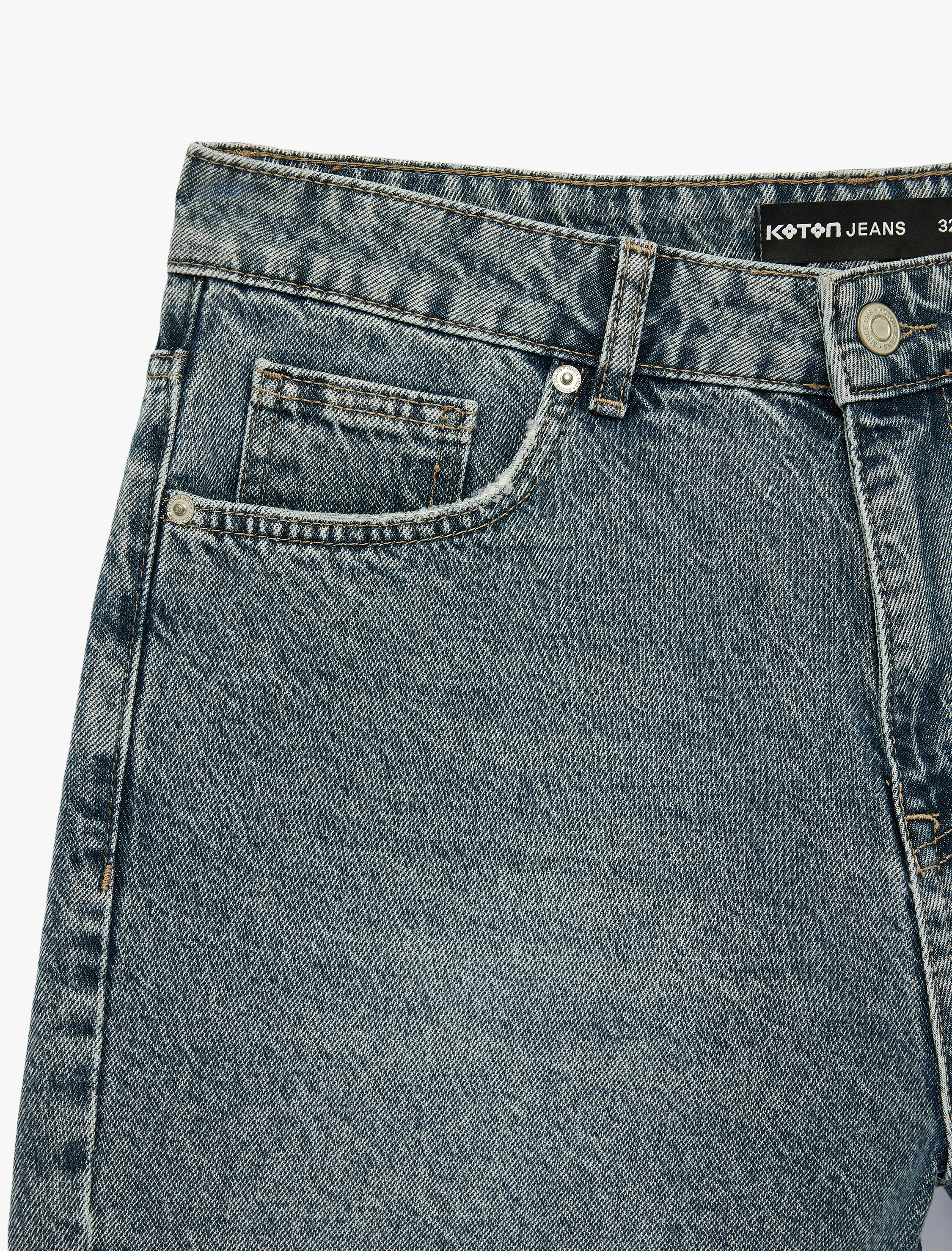   Pamuklu Normal Bel Straight Fit Jean Şort