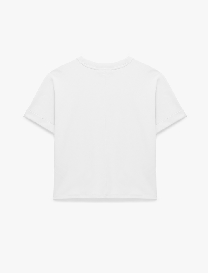  Pamuklu Regular Fit Kısa Kollu Bisiklet Yaka Basic Tişört