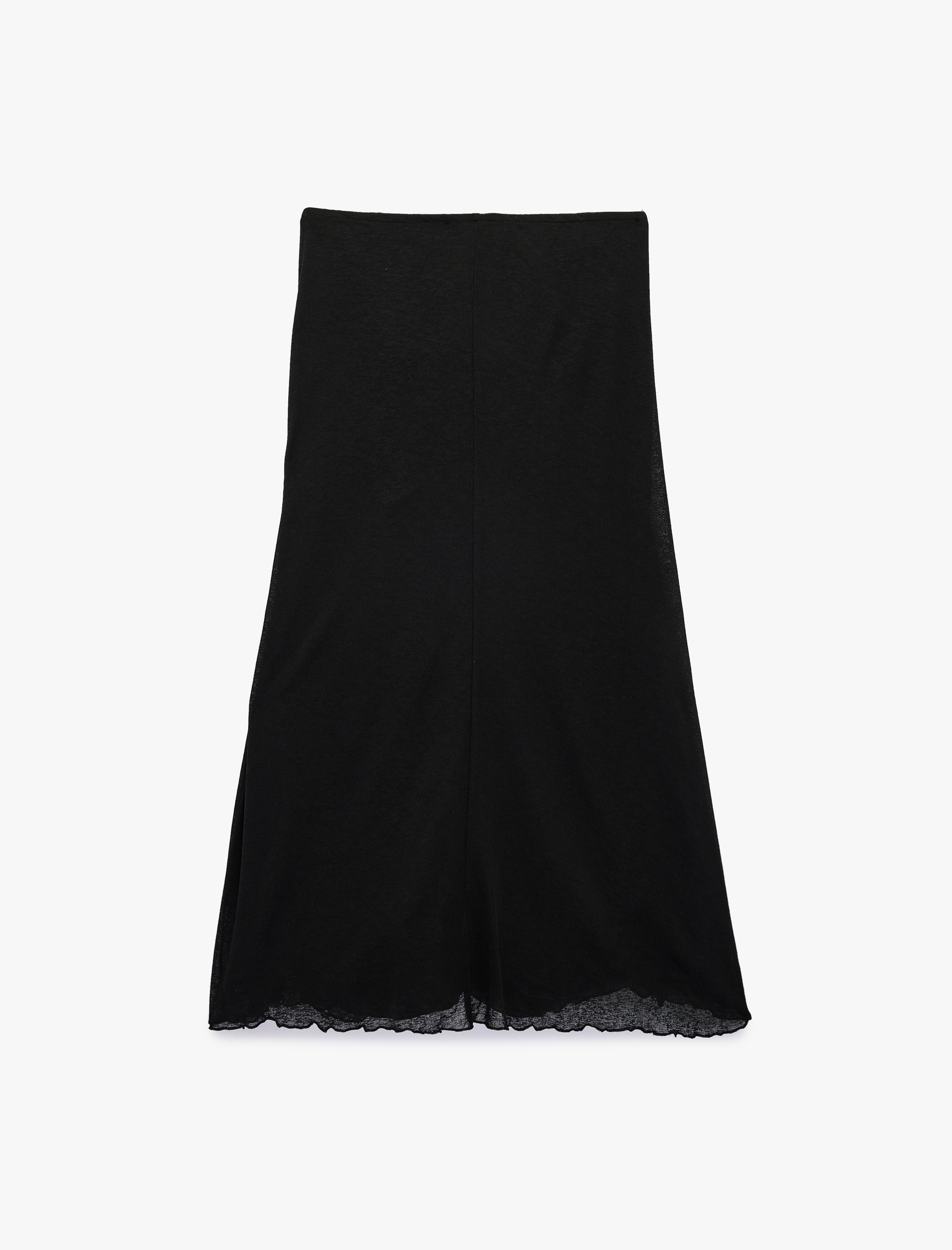   Slim Fit Büzgülü A Kesim Midi Etek