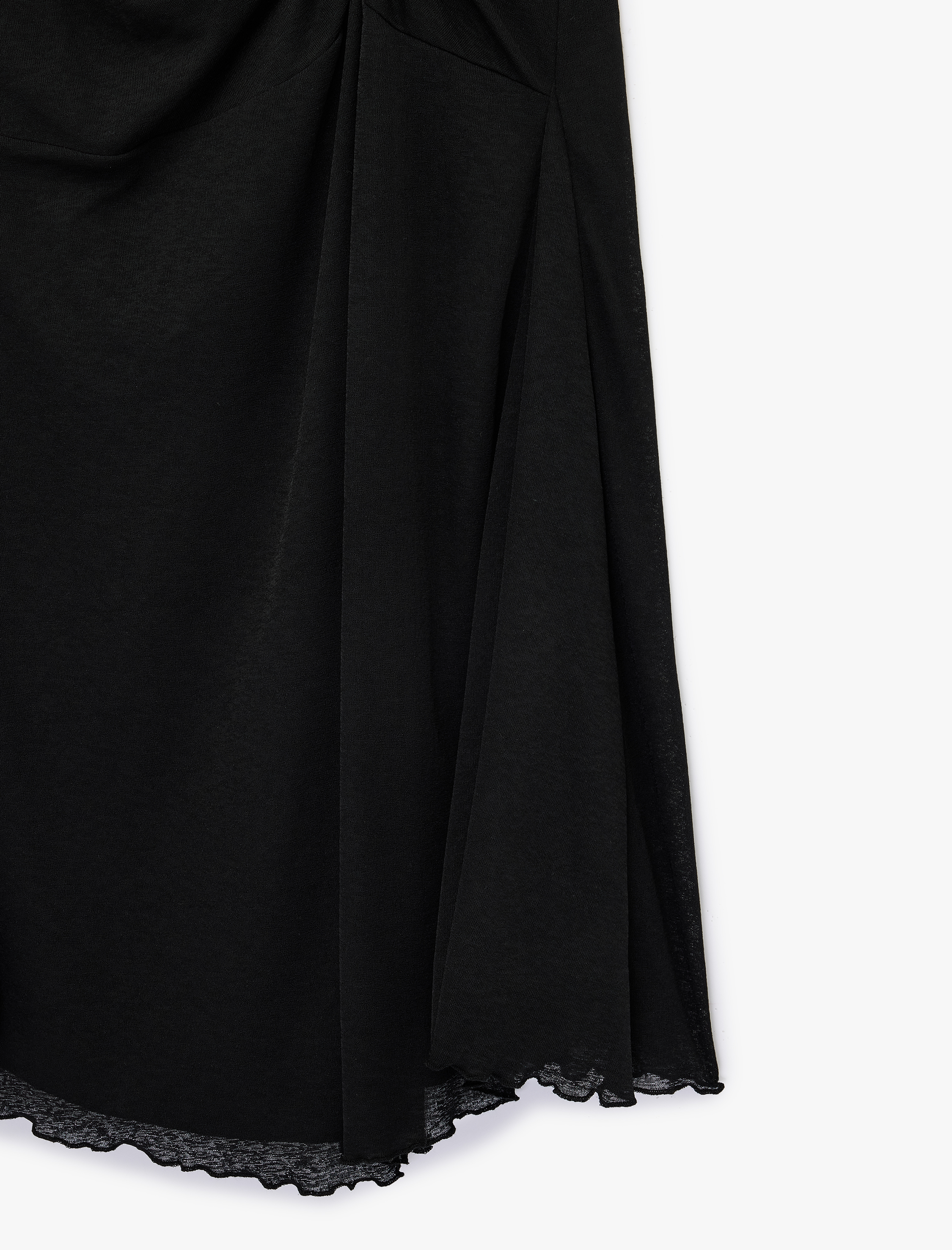   Slim Fit Büzgülü A Kesim Midi Etek