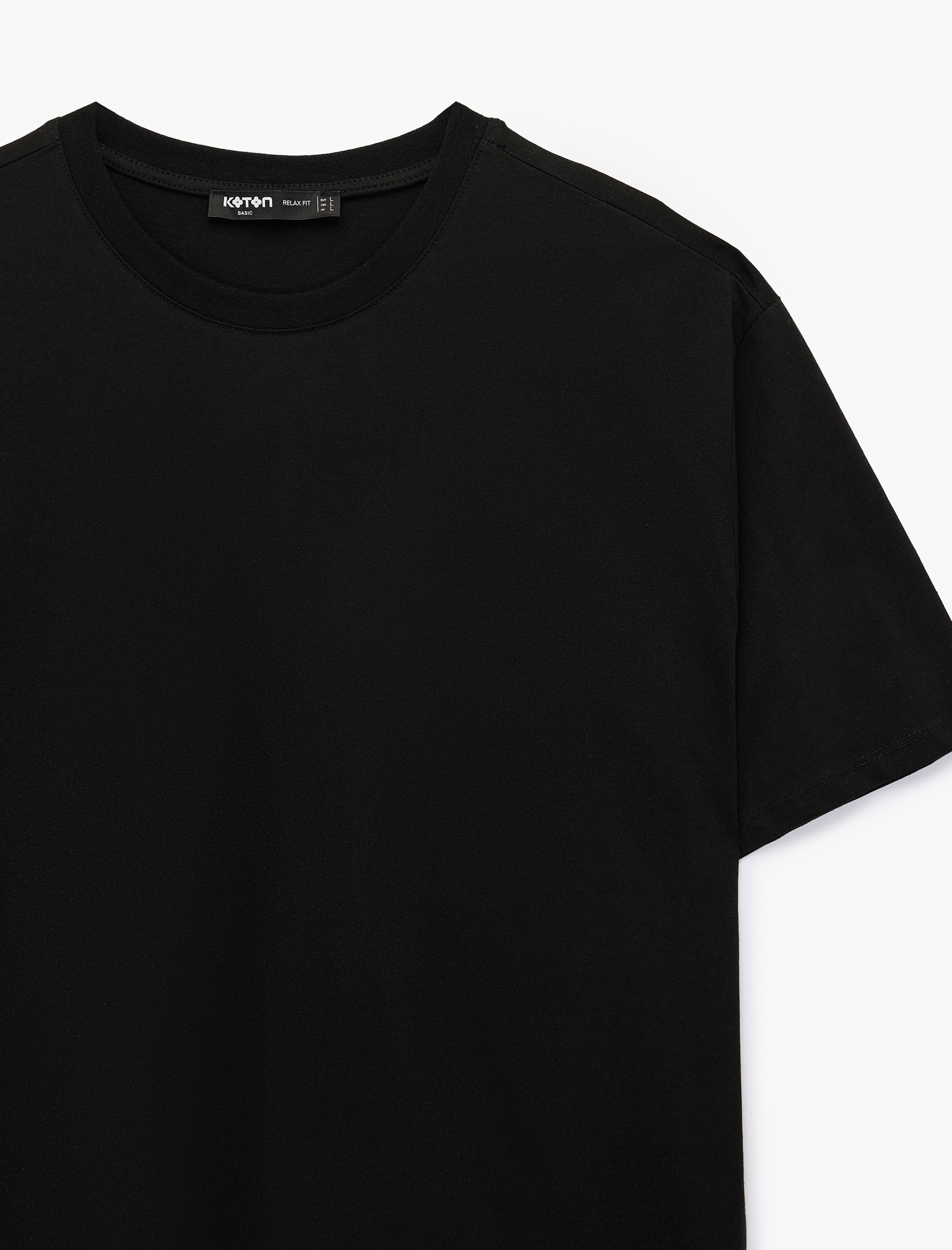   Pamuklu Bisiklet Yaka Kısa Kollu Basic Oversize Tişört