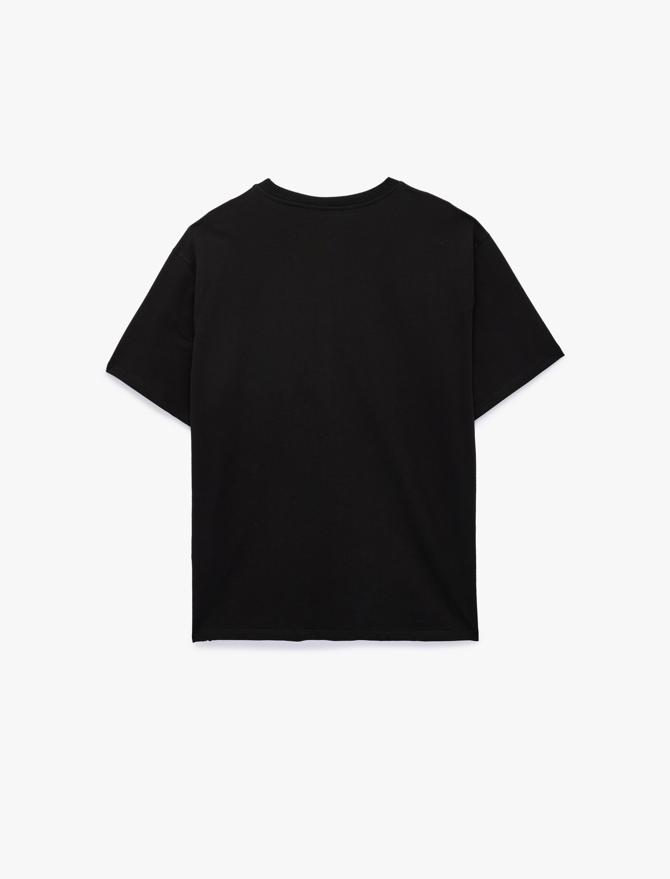   Pamuklu Bisiklet Yaka Kısa Kollu Basic Oversize Tişört