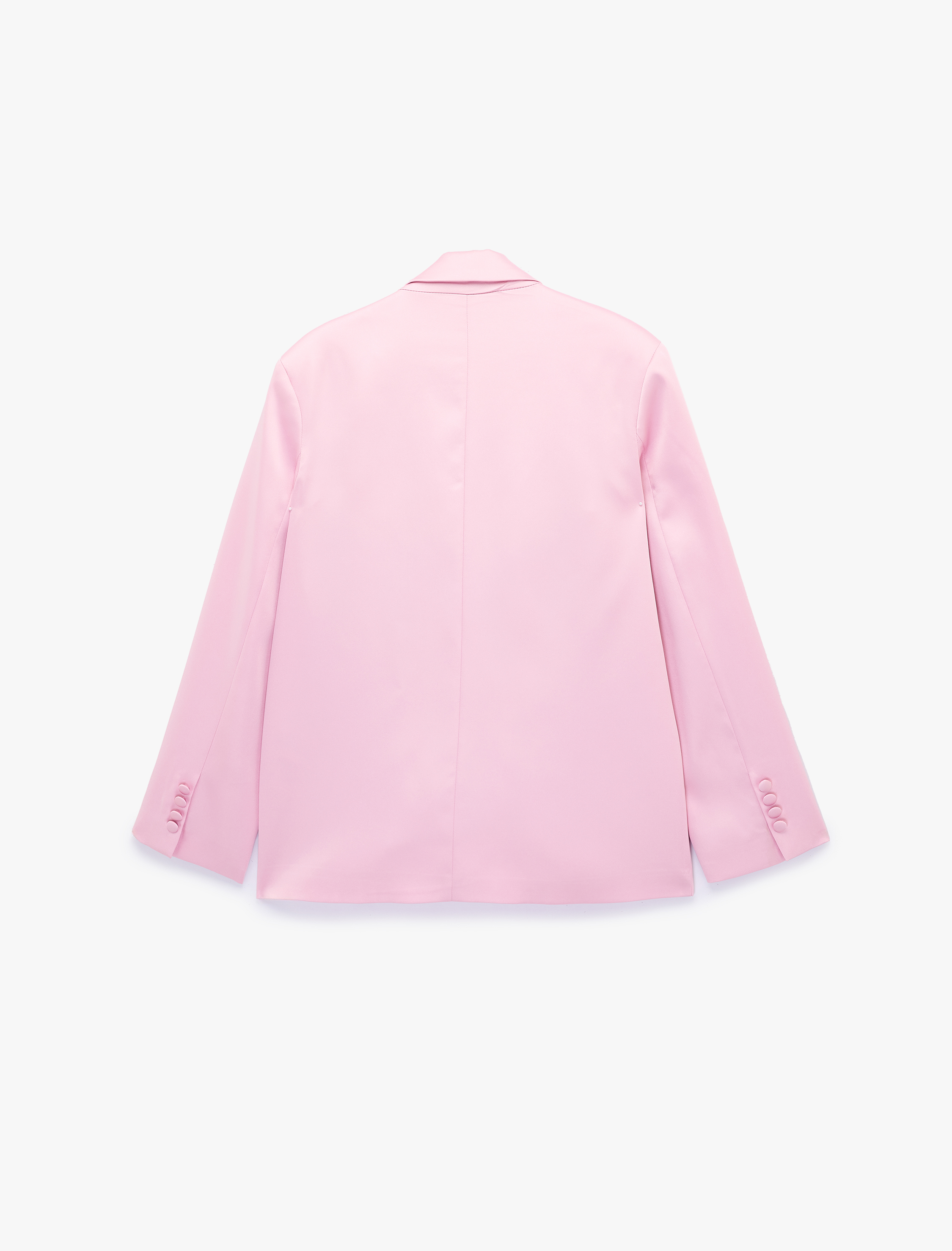   Düğmeli Uzun Kollu Cepli Kruvaze Yaka Blazer Ceket