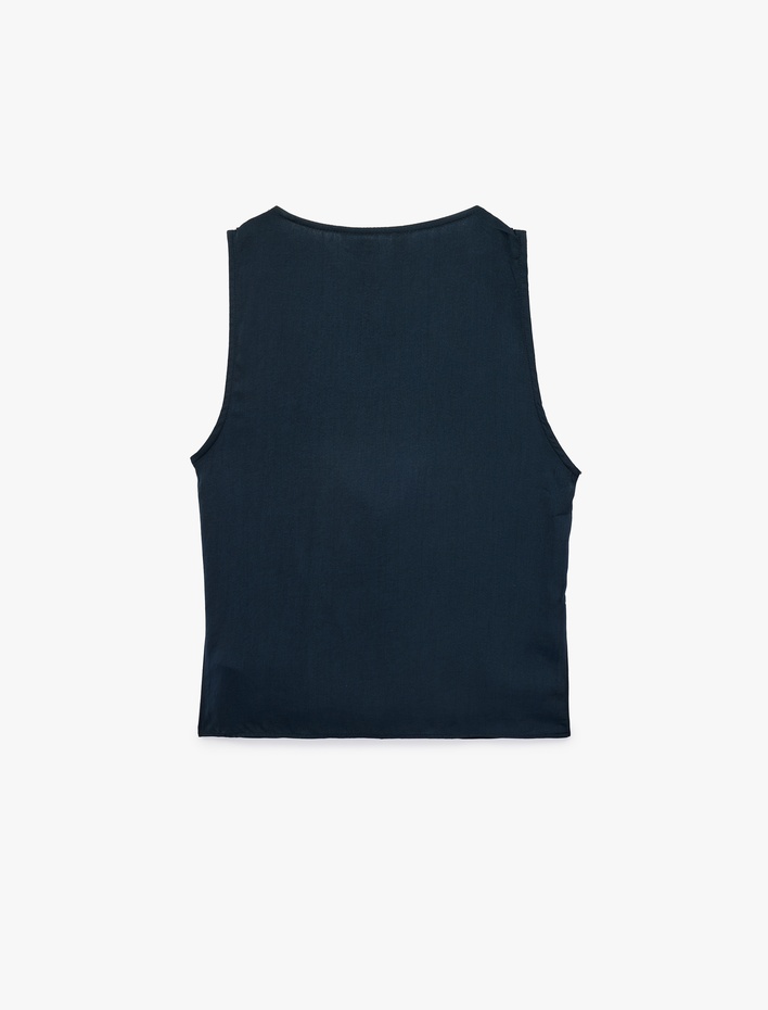  Kolsuz Degaje Yaka Saten Bluz