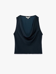 Kolsuz Degaje Yaka Saten Bluz