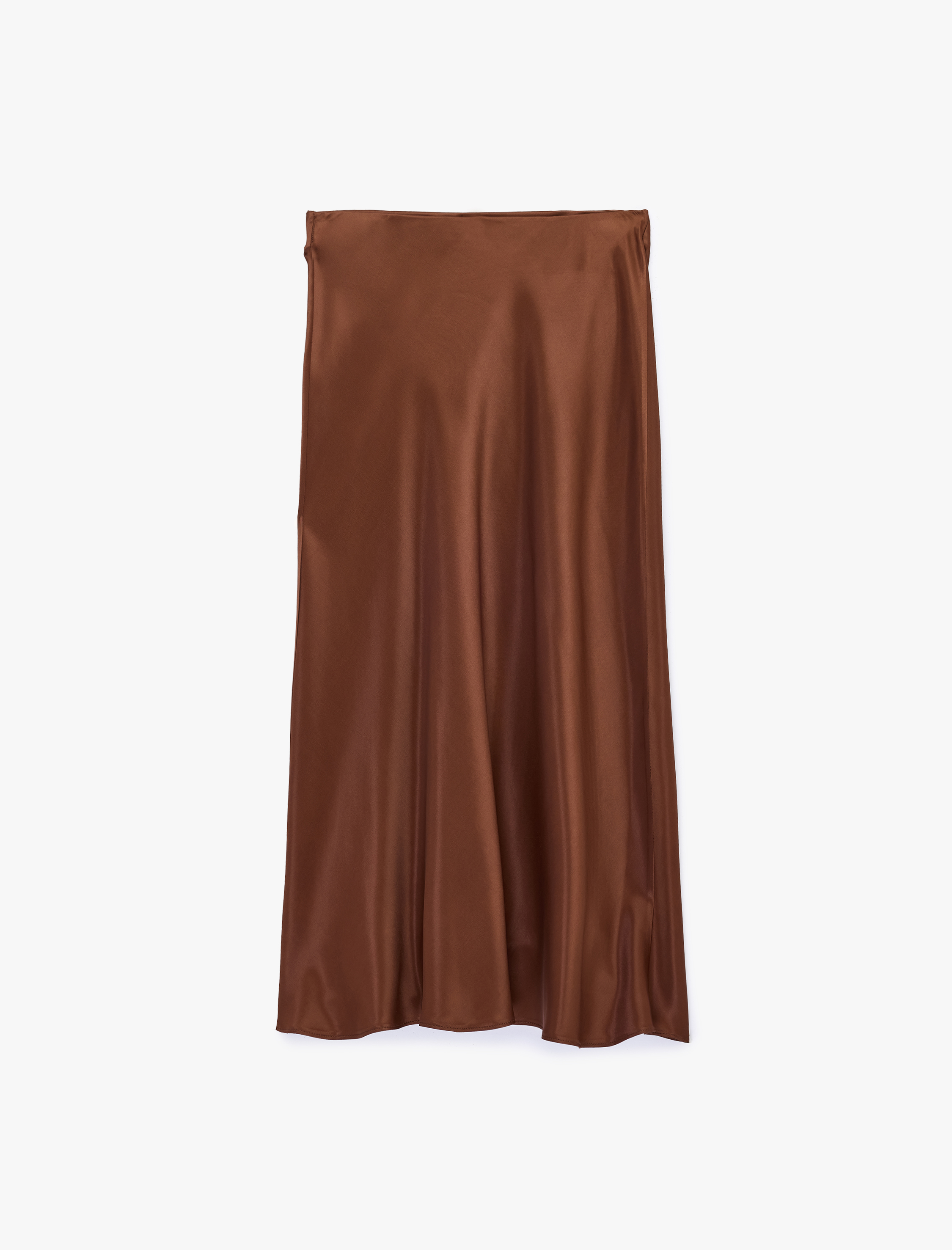   Balık Kesim Midi Saten Etek