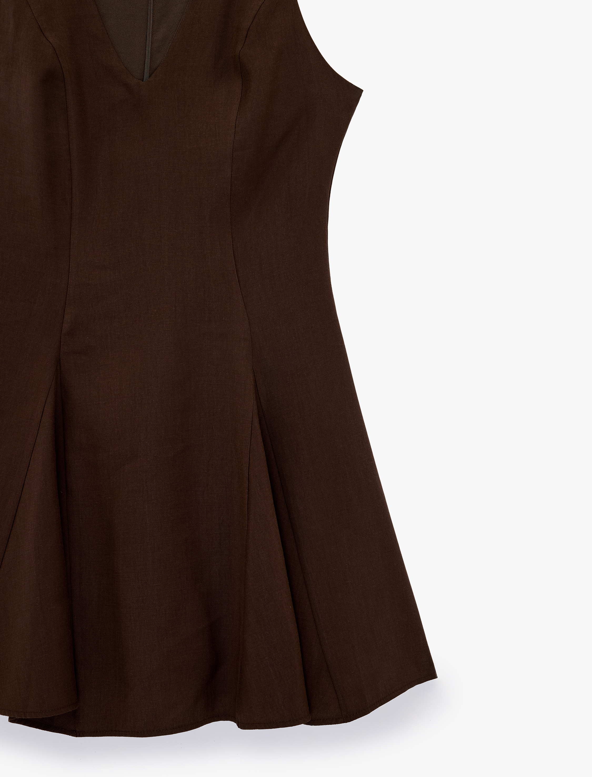   Slim Fit V Yaka Kolsuz Volanlı Mini A Kesim Elbise
