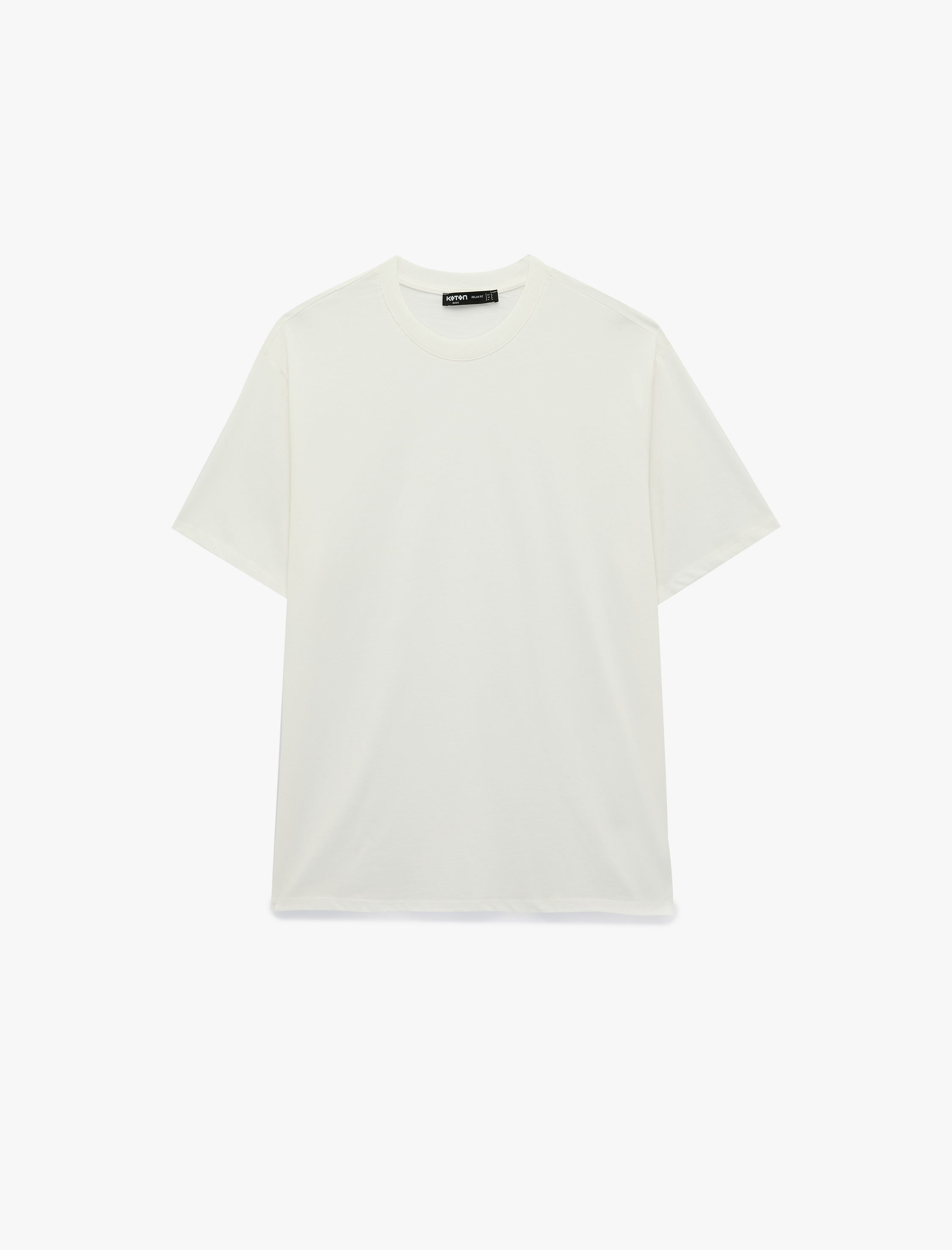   Pamuklu Bisiklet Yaka Kısa Kollu Basic Oversize Tişört