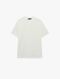 Pamuklu Bisiklet Yaka Kısa Kollu Basic Oversize Tişört