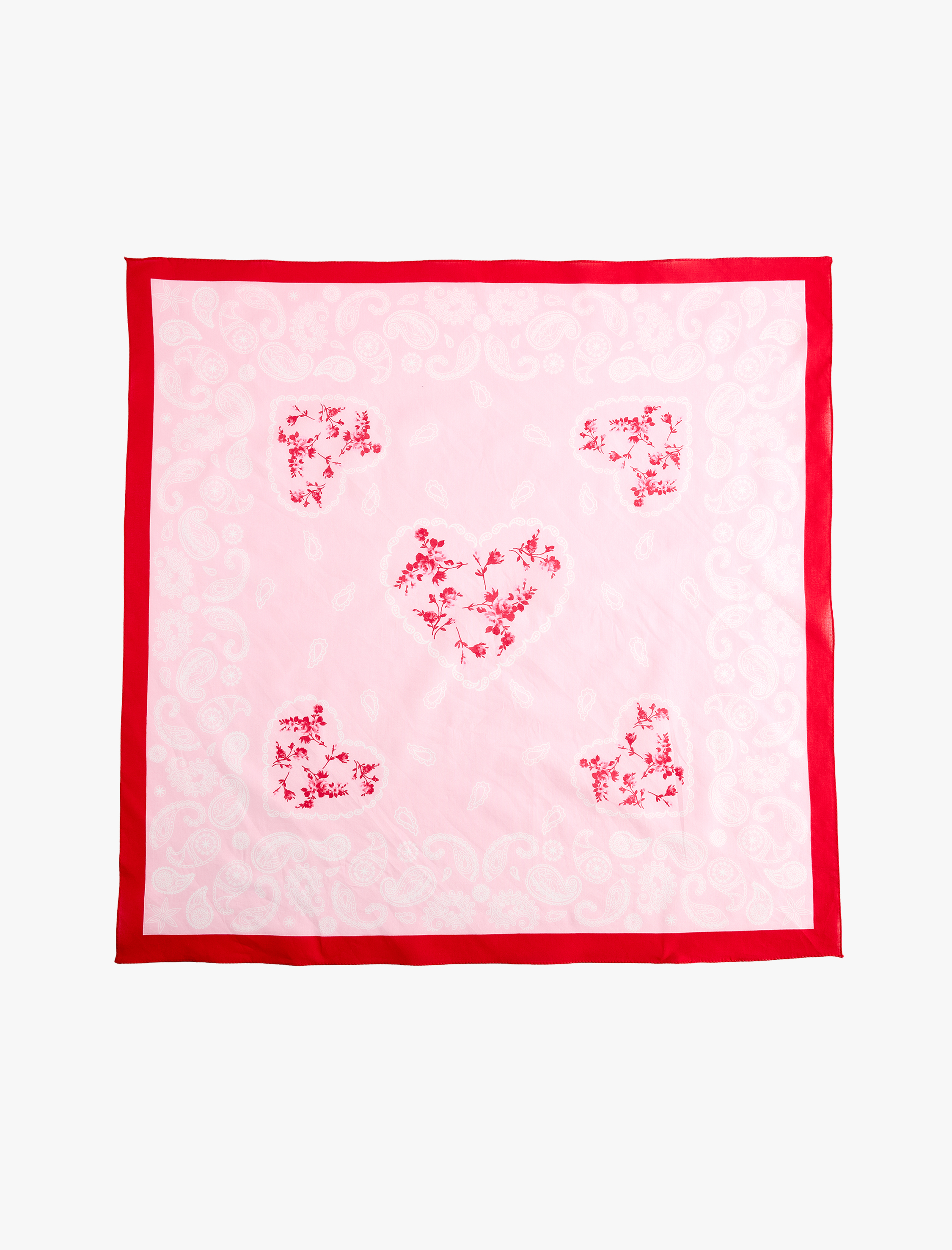  Kadın Çiçek Desenli Kare Fular