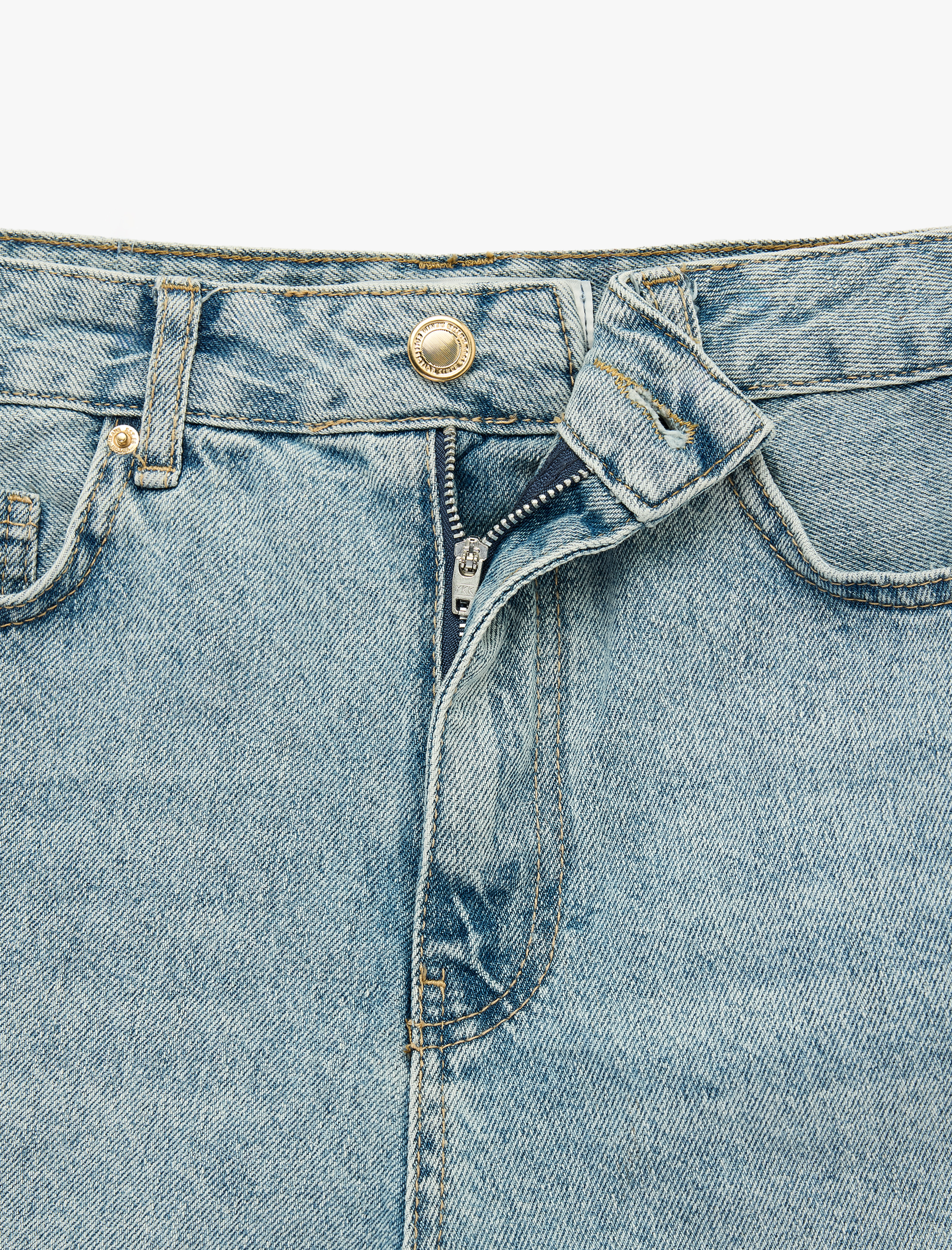   Pamuklu Rahat Kalıp Duble Paça Mini Denim Şort