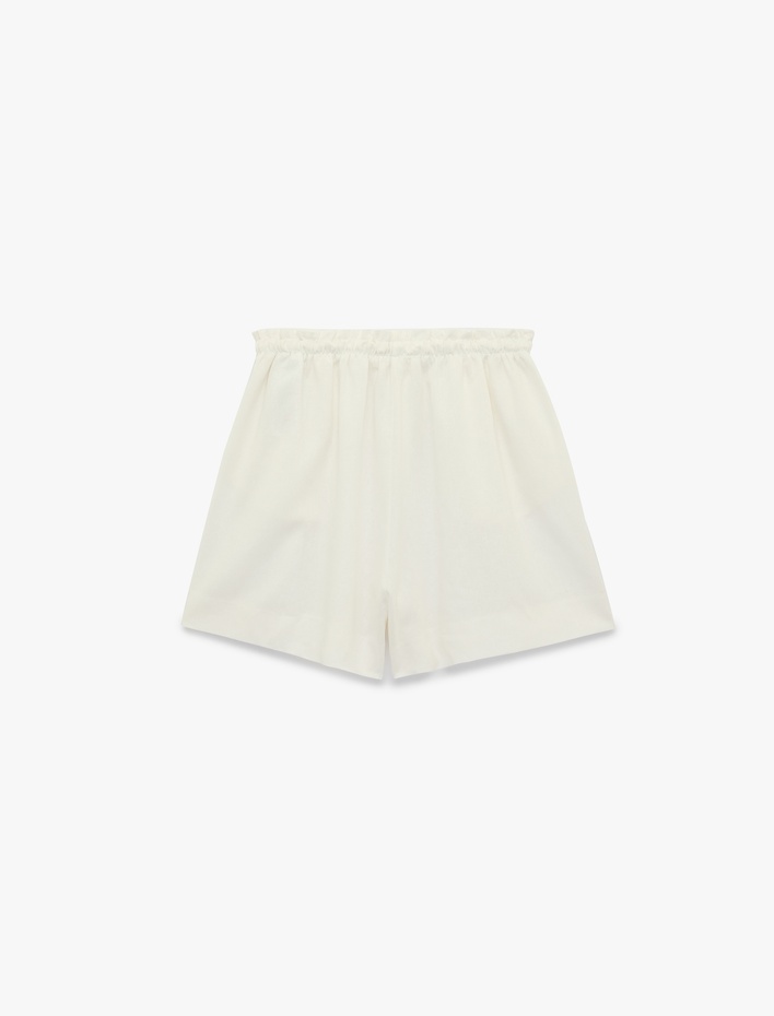  Rahat Kalıp Cepli Keten Şort