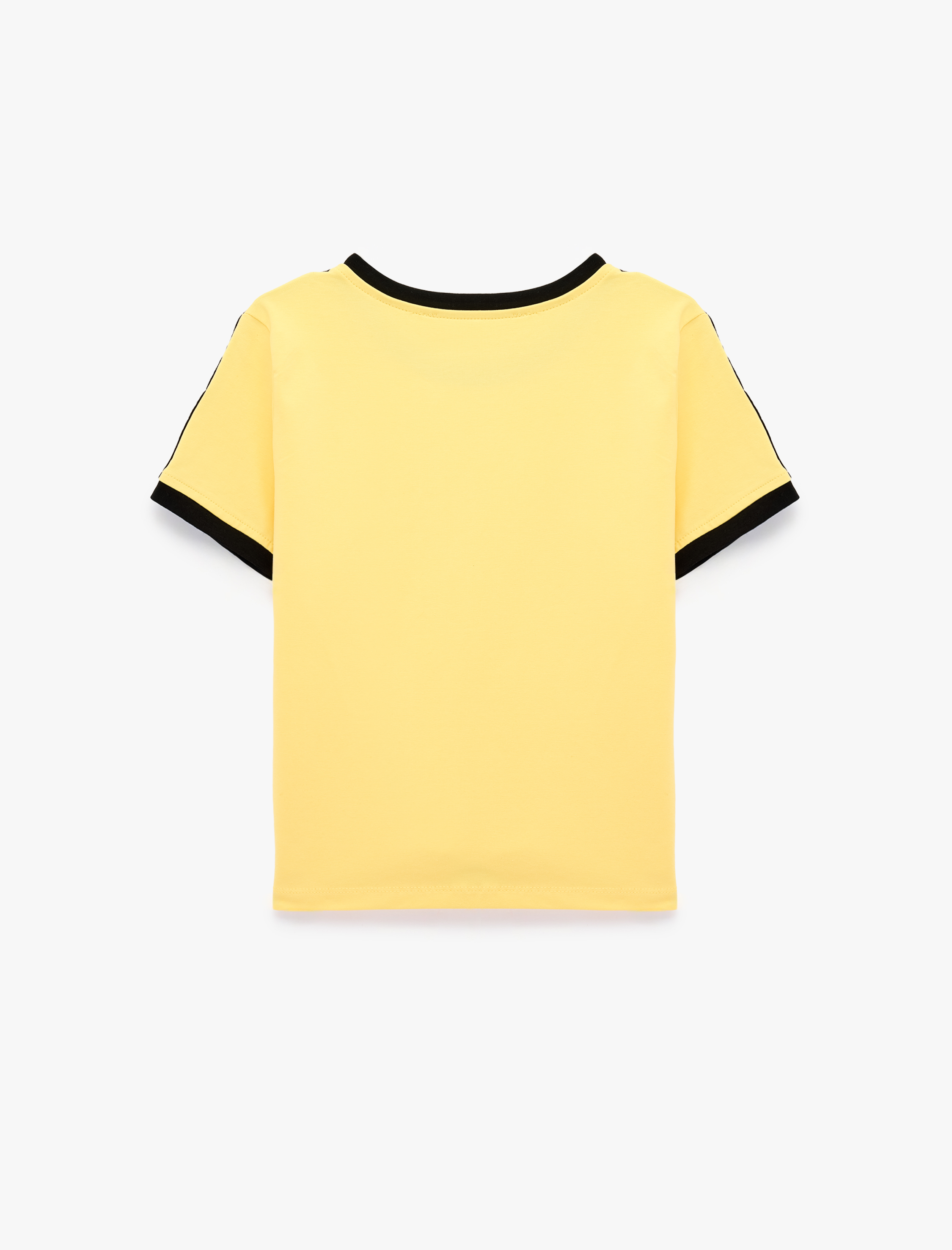   Slim Fit Biyeli Baskılı Pamuklu Bisiklet Yaka Kısa Kollu Tişört