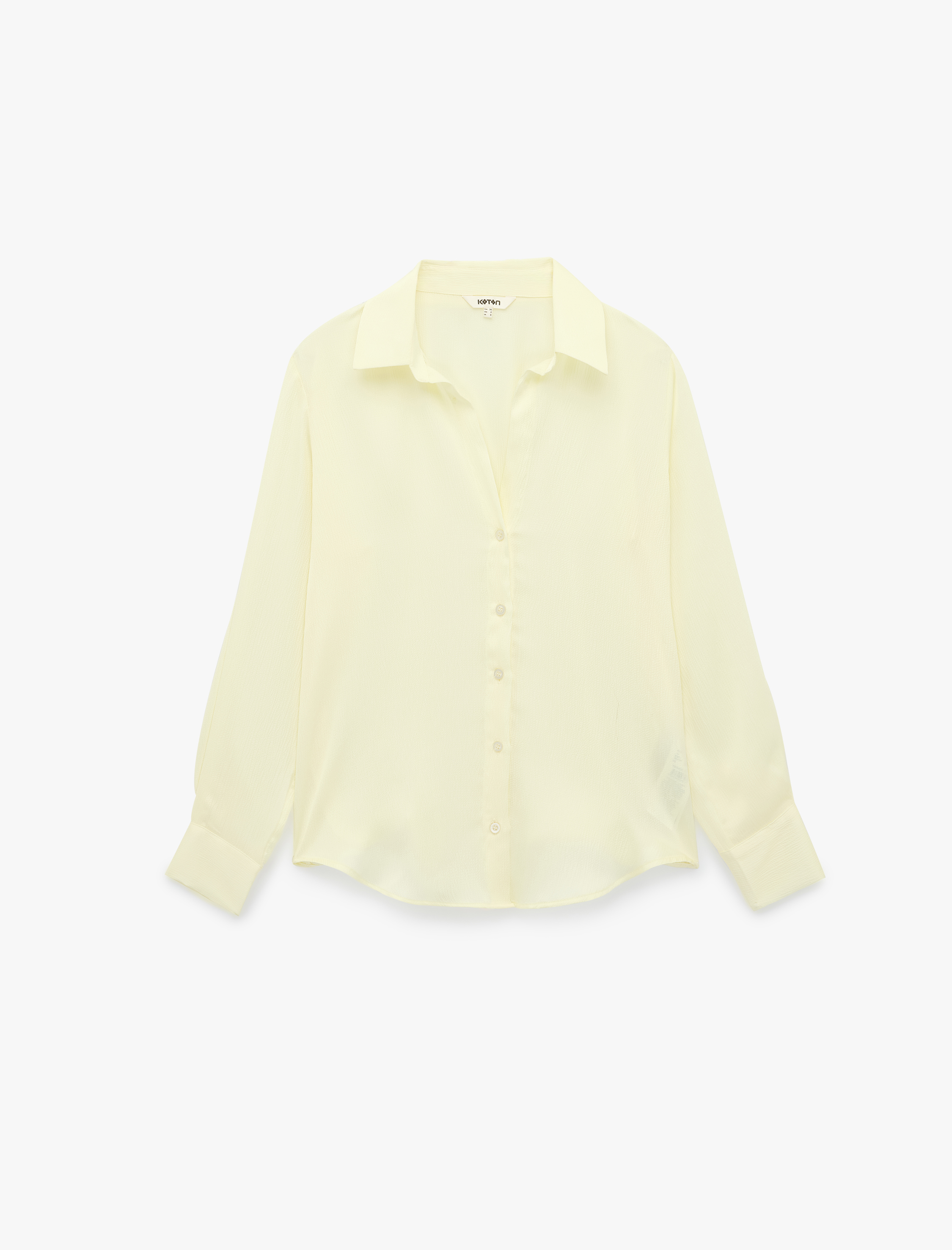   Regular Fit Uzun Kollu Klasik Yaka Saten Gömlek