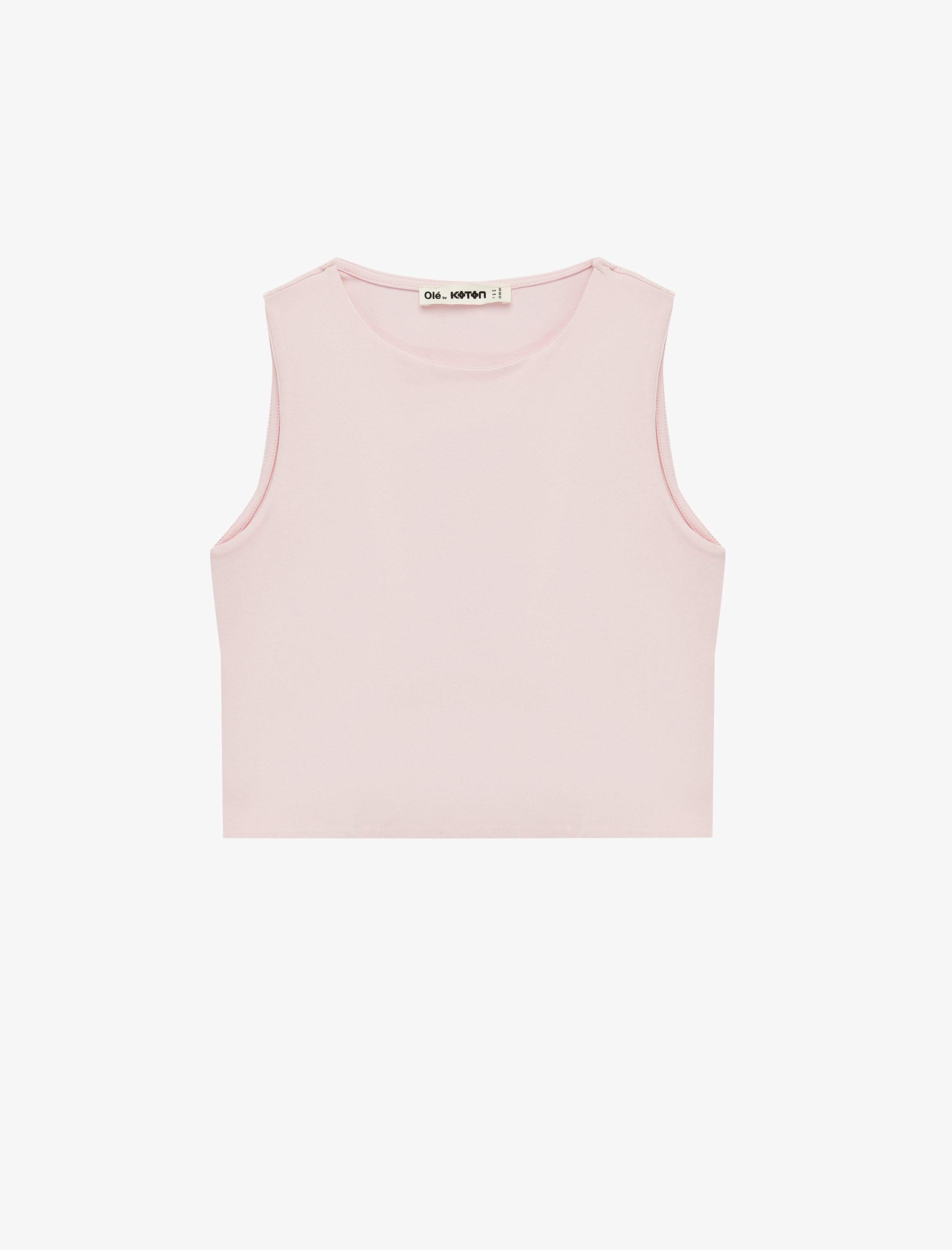   Kolsuz Bisiklet Yaka Slim Fit Crop Bluz