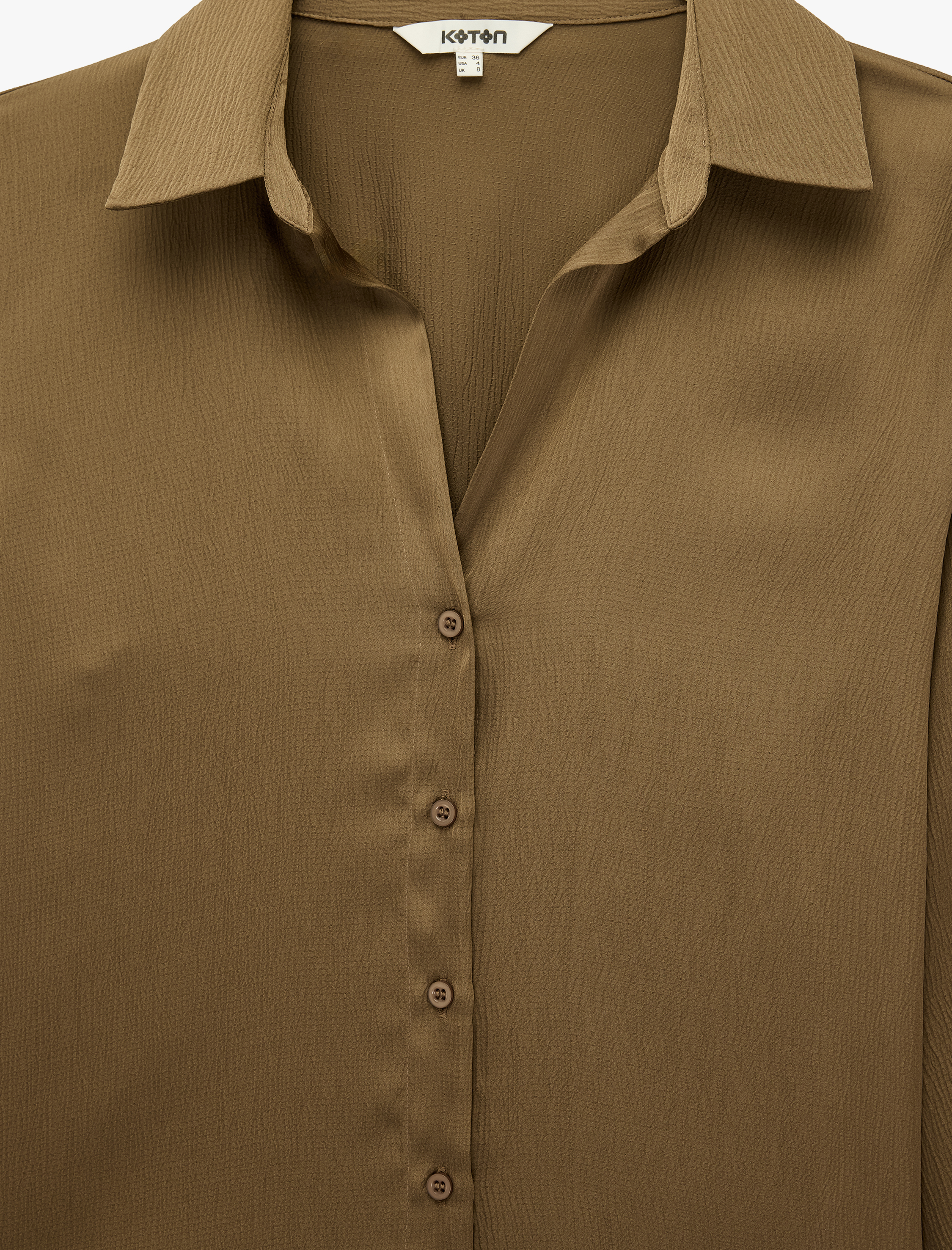   Regular Fit Uzun Kollu Klasik Yaka Saten Gömlek