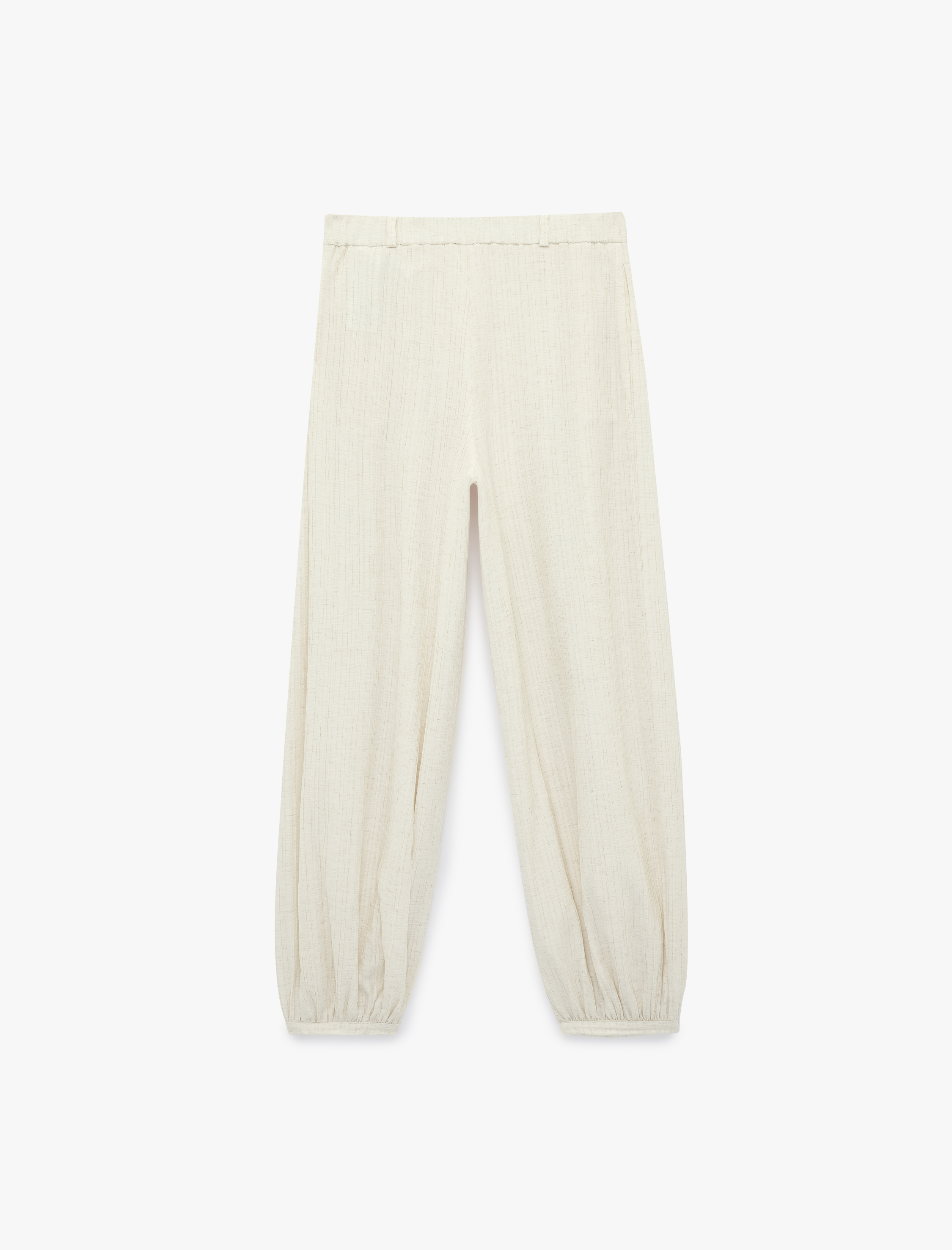   Dokulu Dökümlü Kumaş Cepli Pileli Harem Pantolon