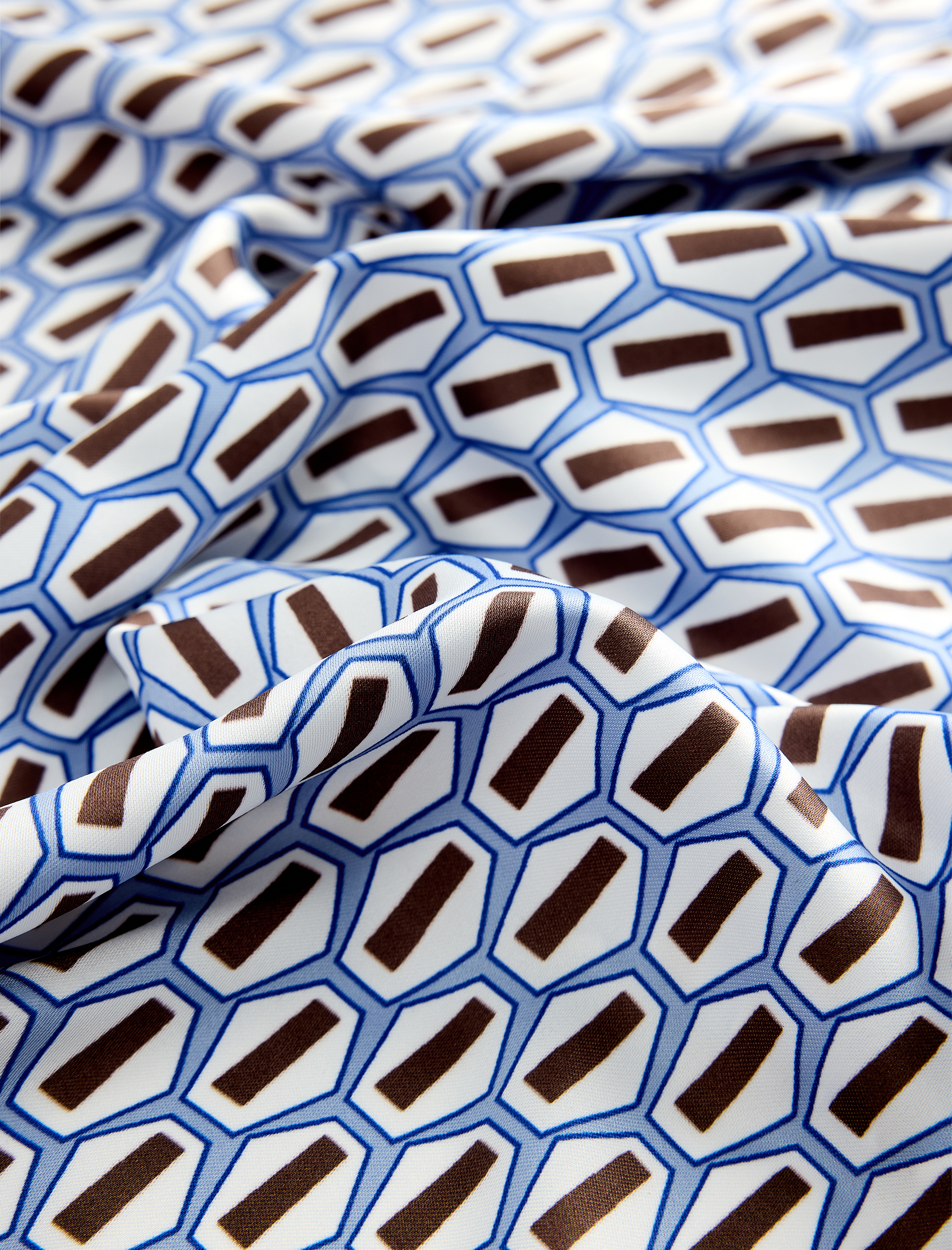  Kadın Geometrik Desenli Saten Kare Fular