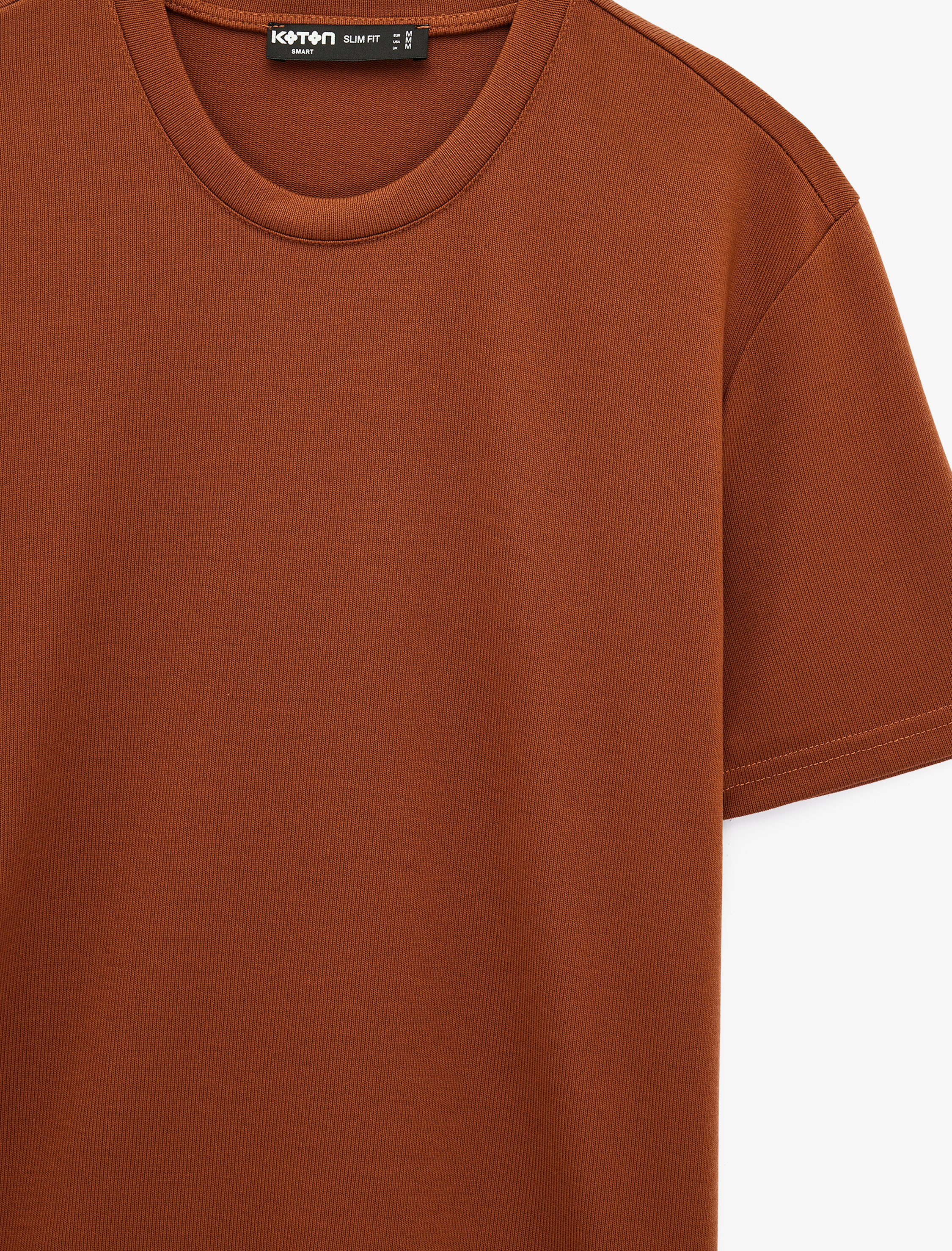   Bisiklet Yaka Viskon Karışımlı Kısa Kollu Basic Slim Fit Tişört