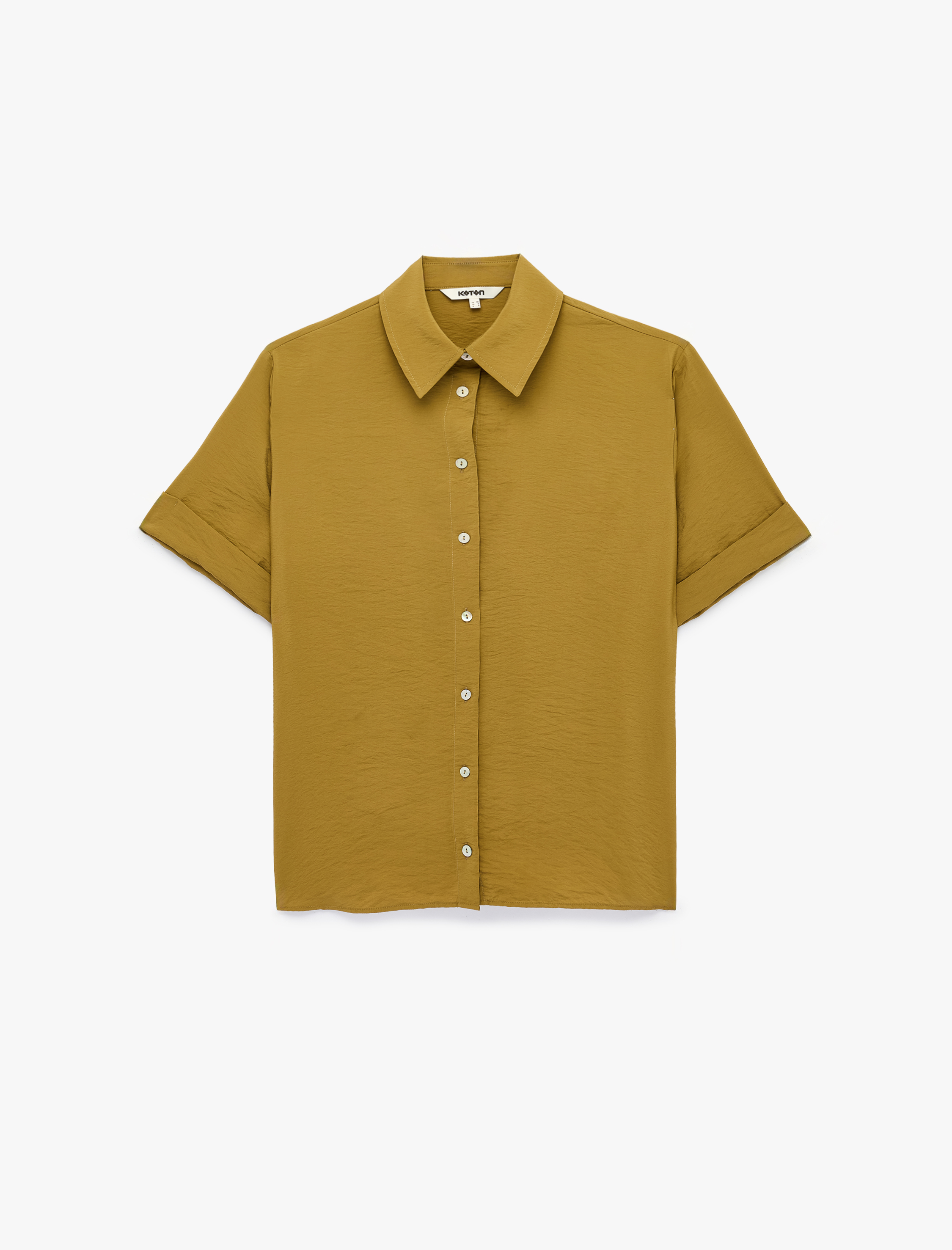   Viskon Salda Kumaş Regular Fit Klasik Yaka Kısa Kollu Gömlek