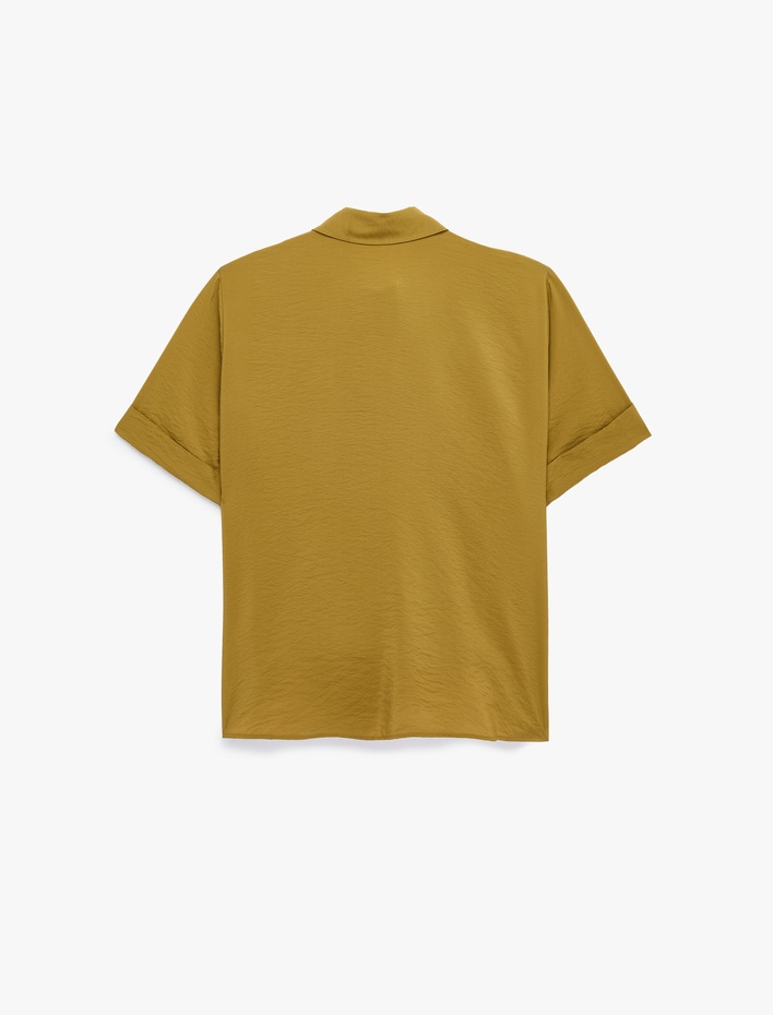  Viskon Salda Kumaş Regular Fit Klasik Yaka Kısa Kollu Gömlek