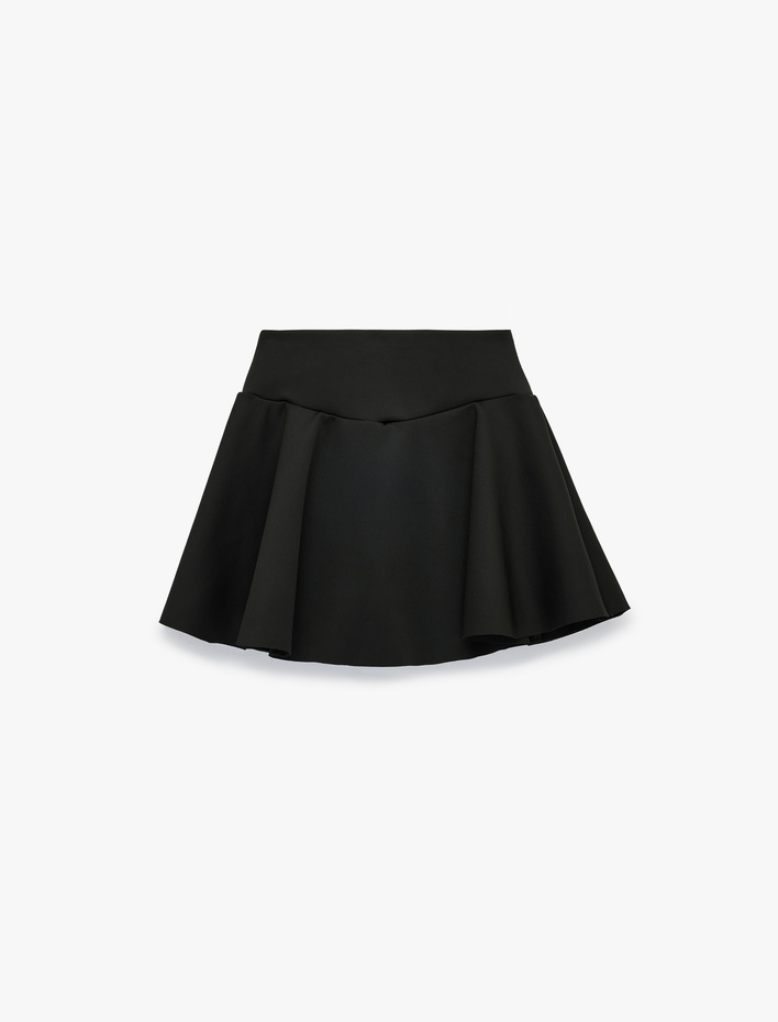  Yüksek Bel Rahat Kalıp Mini Spor Şort Etek