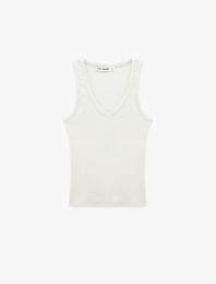 Kaşkorse Modal Karışımlı V Yaka Kolsuz Slim Fit Atlet