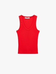 Kaşkorse Modal Karışımlı V Yaka Kolsuz Slim Fit Atlet