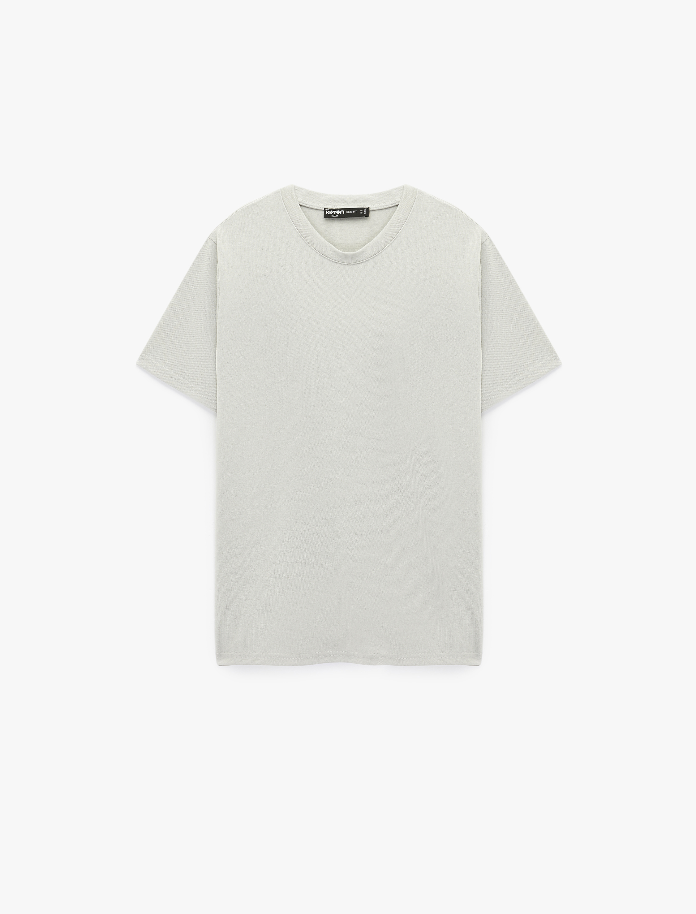   Bisiklet Yaka Viskon Karışımlı Kısa Kollu Basic Slim Fit Tişört