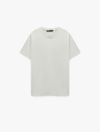 Bisiklet Yaka Viskon Karışımlı Kısa Kollu Basic Slim Fit Tişört