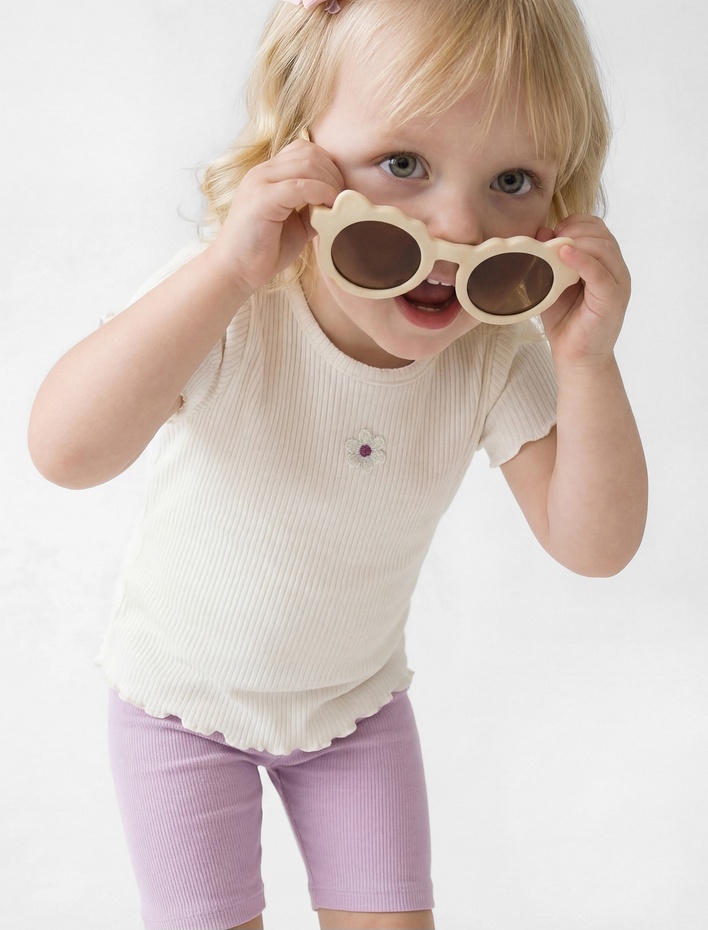 Kız Bebek Pamuklu Beli Lastikli Basic Tayt