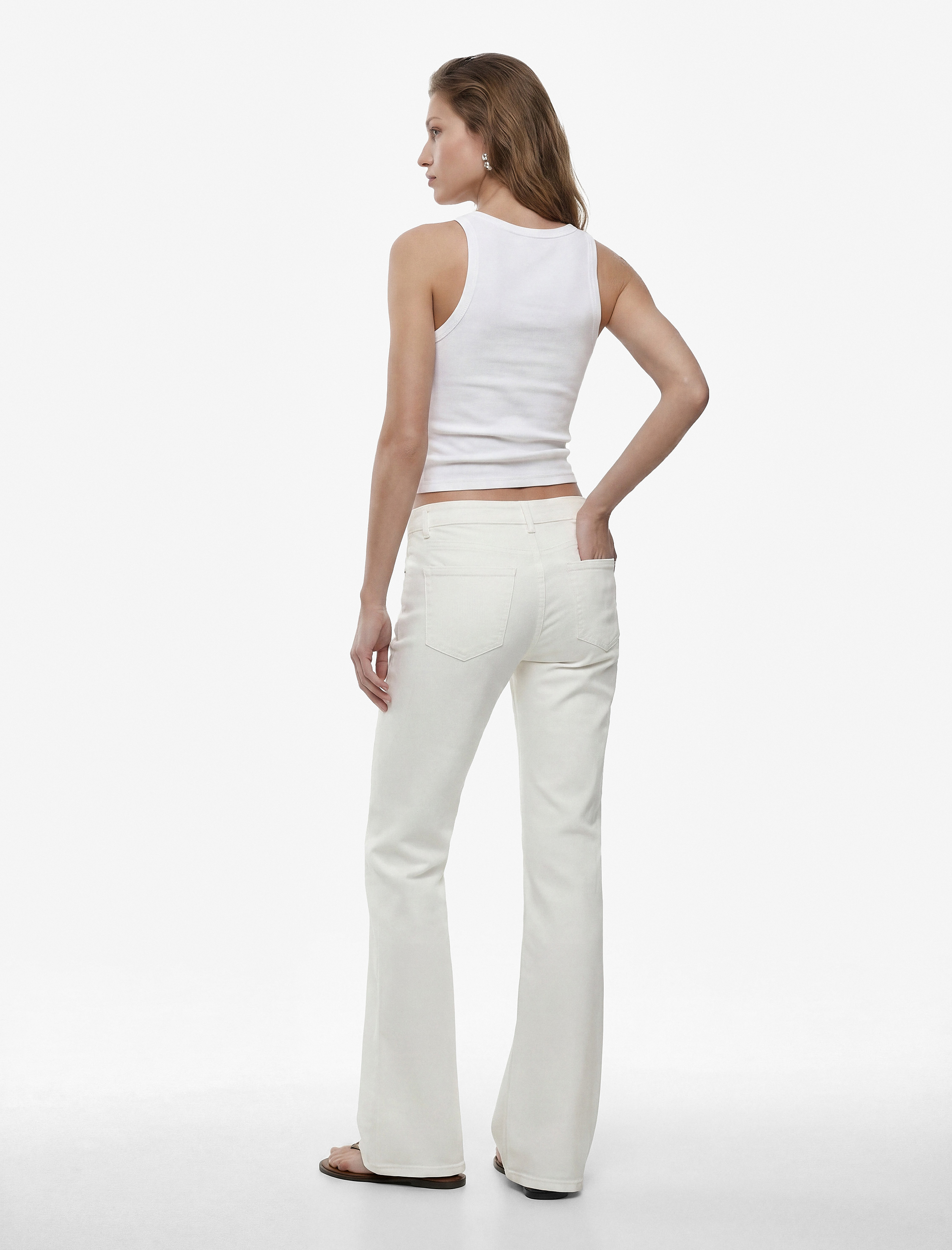   Yüksek Bel İspanyol Paça Düğmeli Jean Pantolon - Flare Jeans