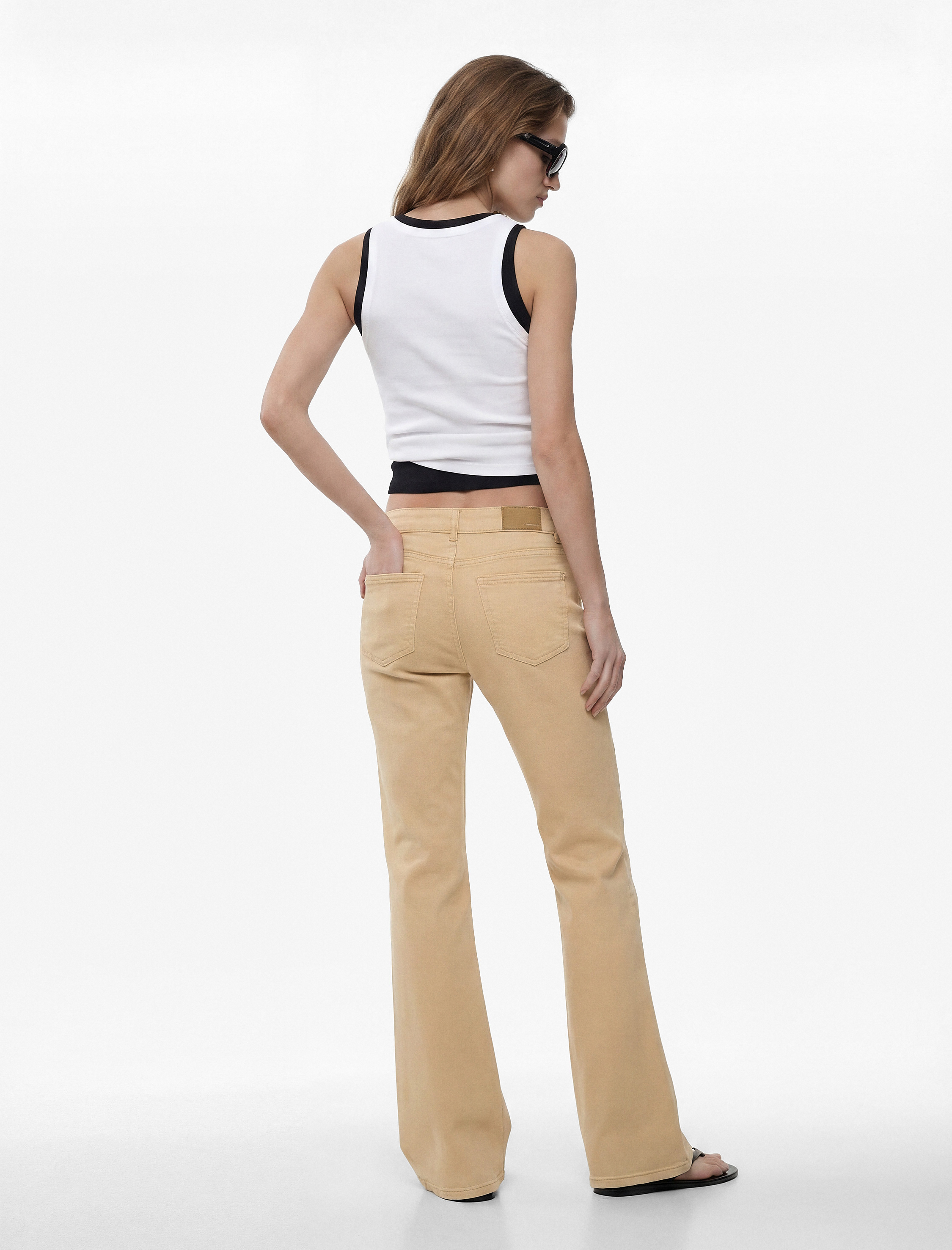   Yüksek Bel İspanyol Paça Düğmeli Jean Pantolon - Flare Jeans