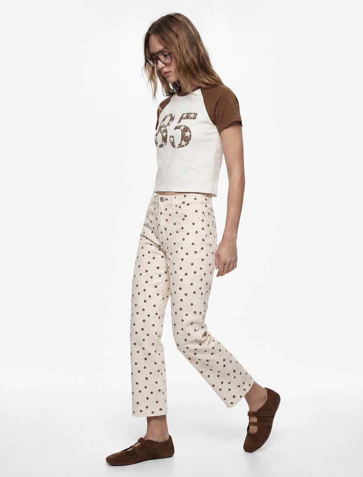  Normal Bel Dar Kalıp Cepli Düğmeli Kısa İspanyol Paça Pantolon - Kick Flare Jeans