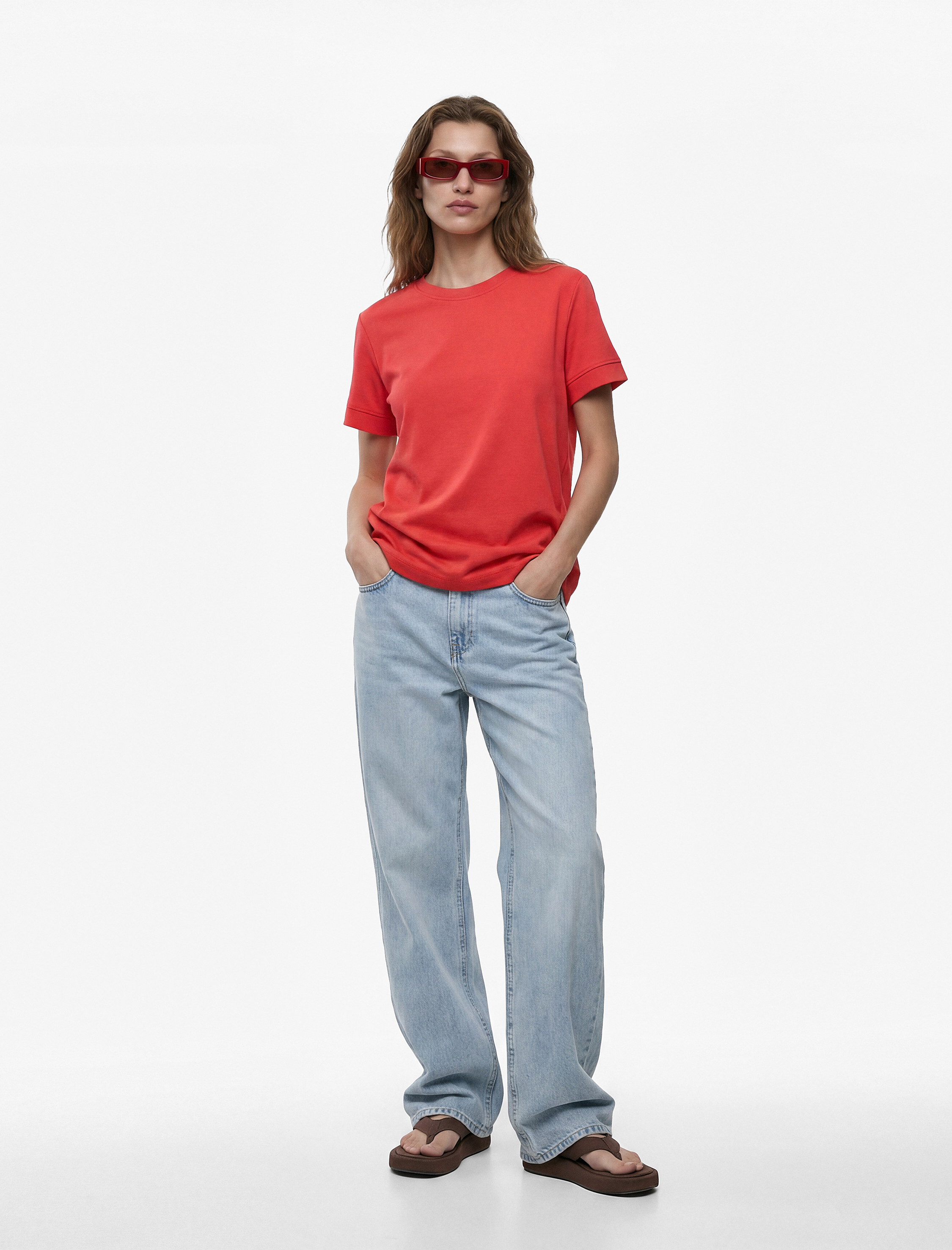   Slim Fit Kısa Kollu Bisiklet Yaka Basic Tişört