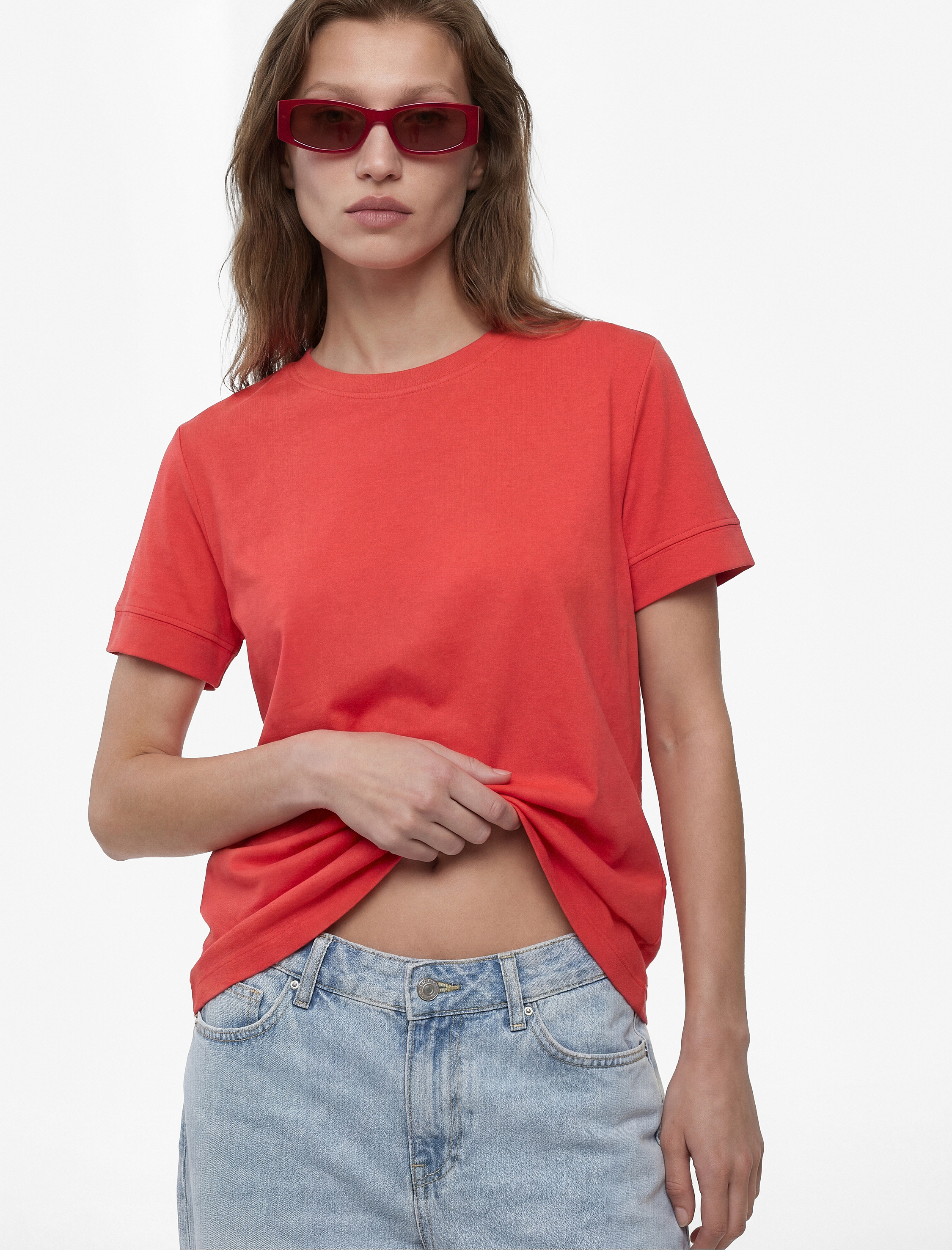   Slim Fit Kısa Kollu Bisiklet Yaka Basic Tişört