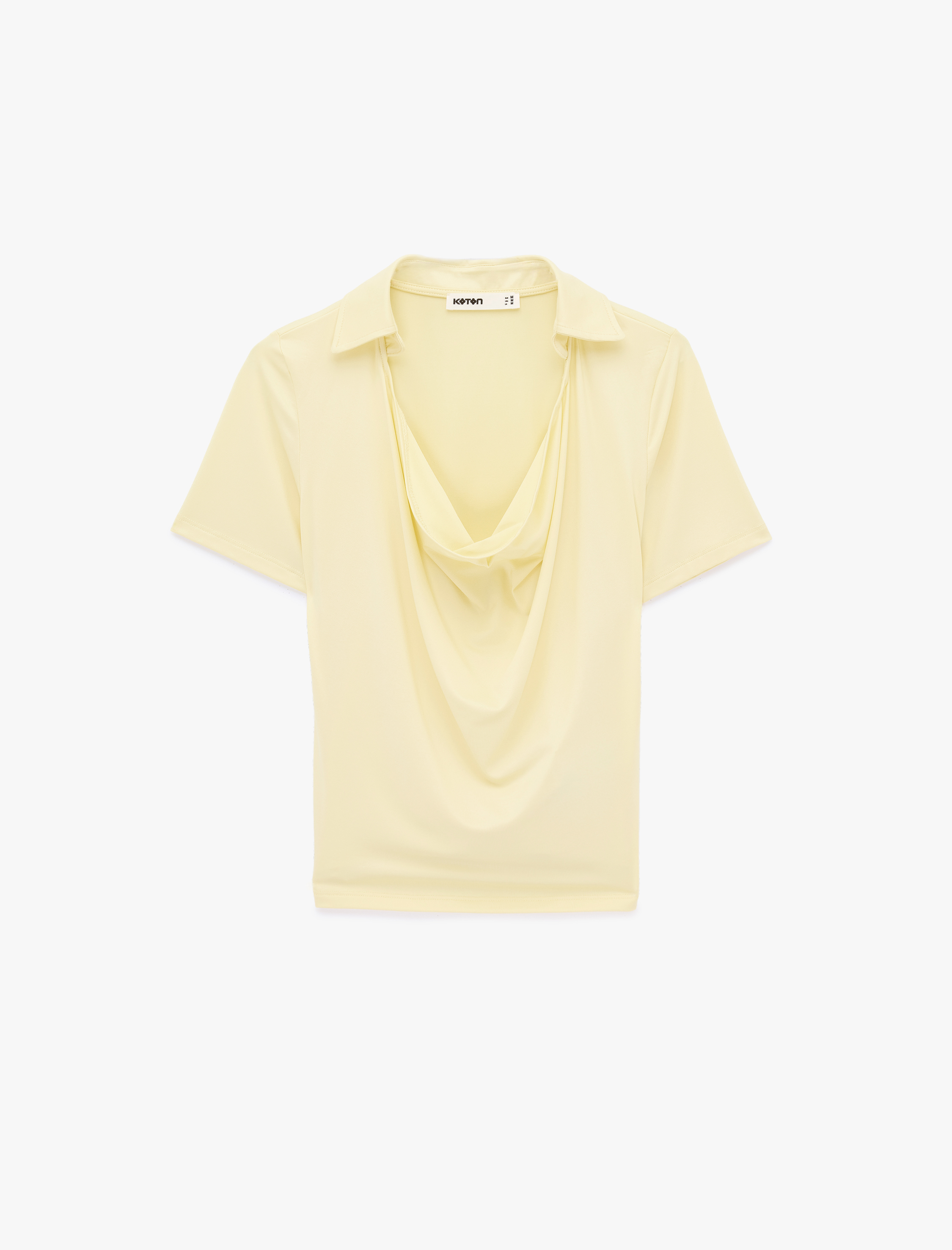   Slim Fit Polo Degaje Yaka Kısa Kollu Bluz
