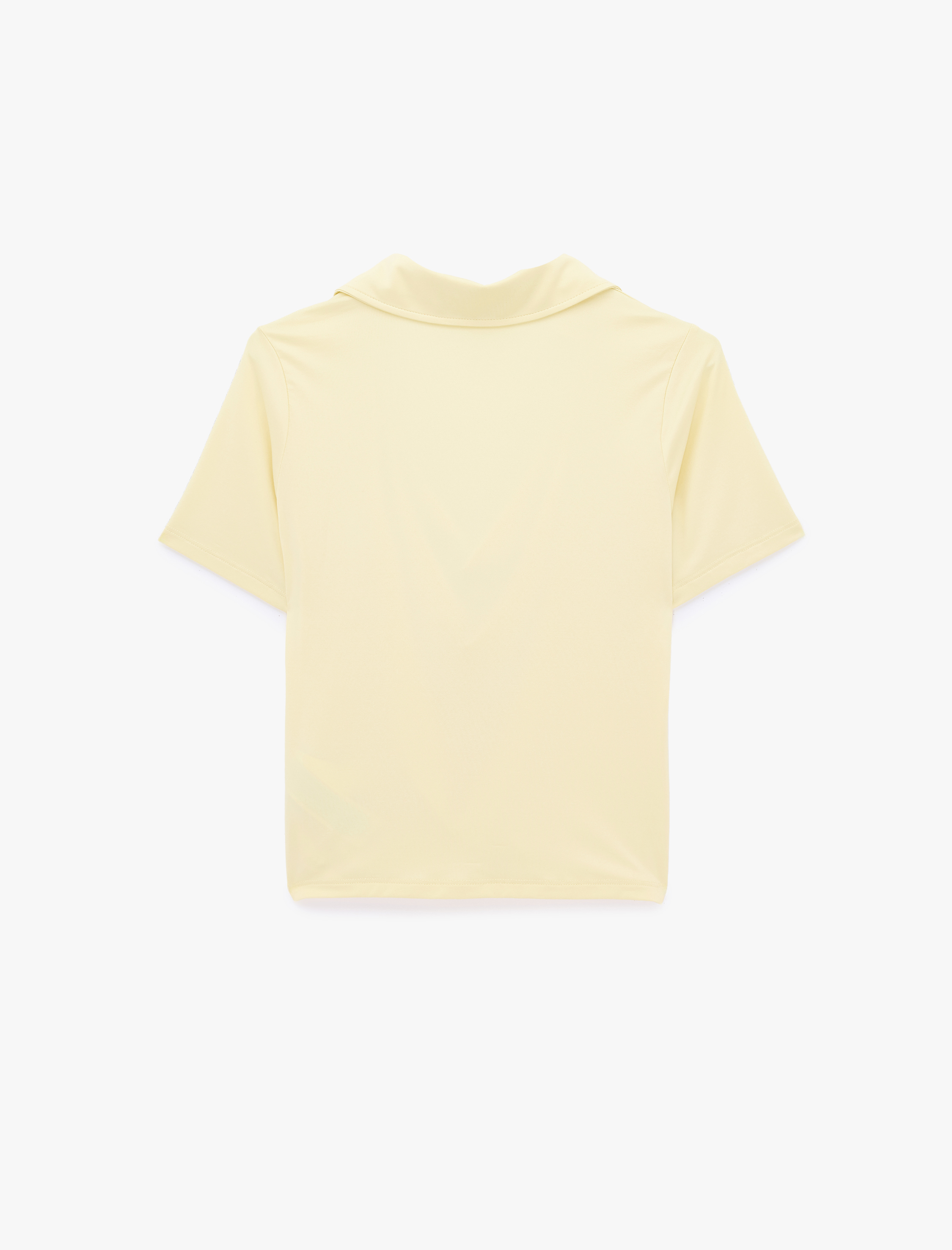   Slim Fit Polo Degaje Yaka Kısa Kollu Bluz