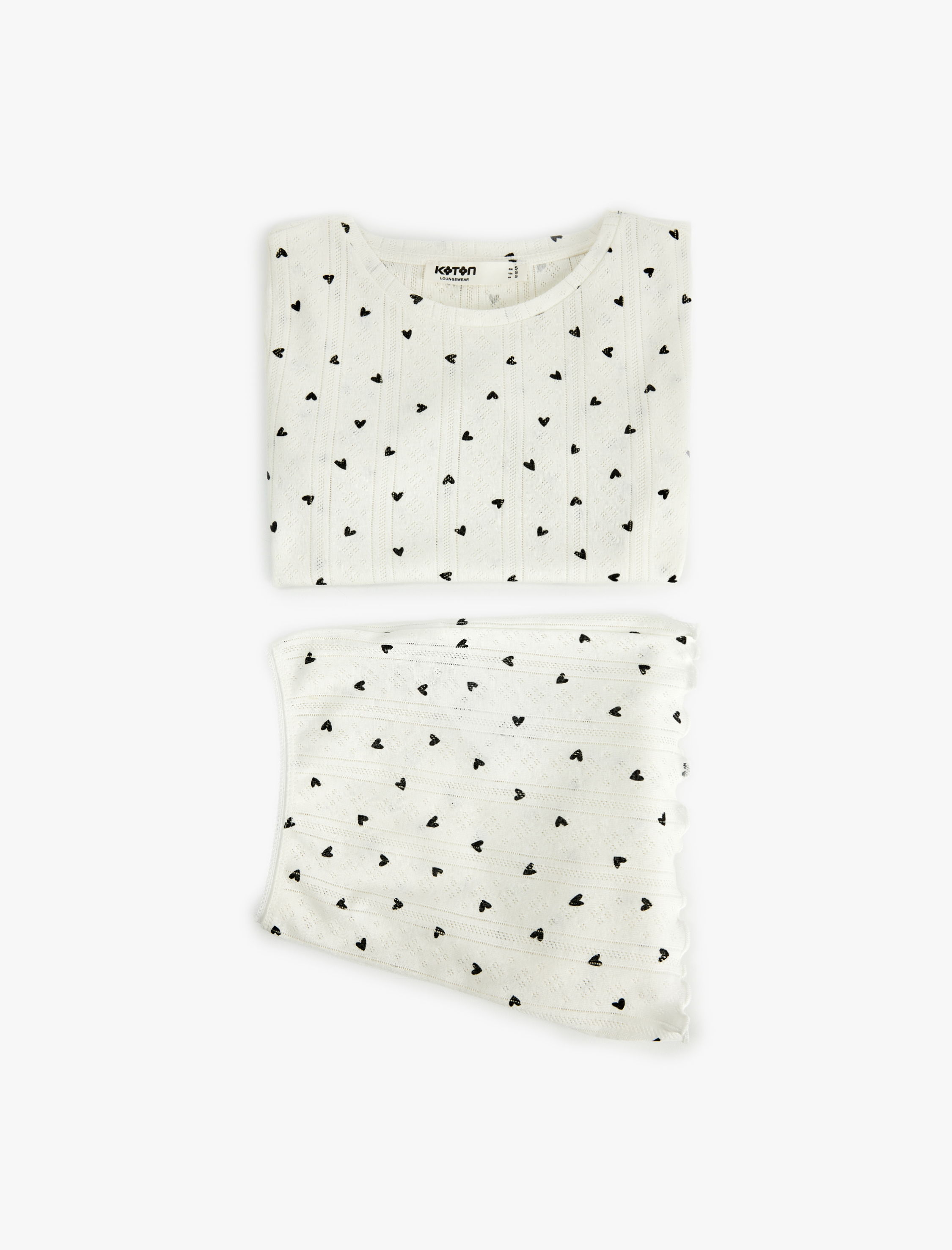   Pamuklu Kısa Kollu Bisiklet Yaka Şortlu Pijama Takımı