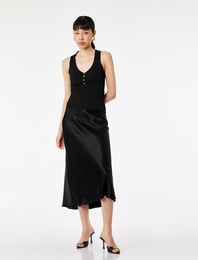 Balık Kesim Midi Saten Etek