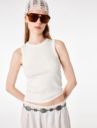 Kaşkorse Bisiklet Yaka Kolsuz Slim Fit Atlet