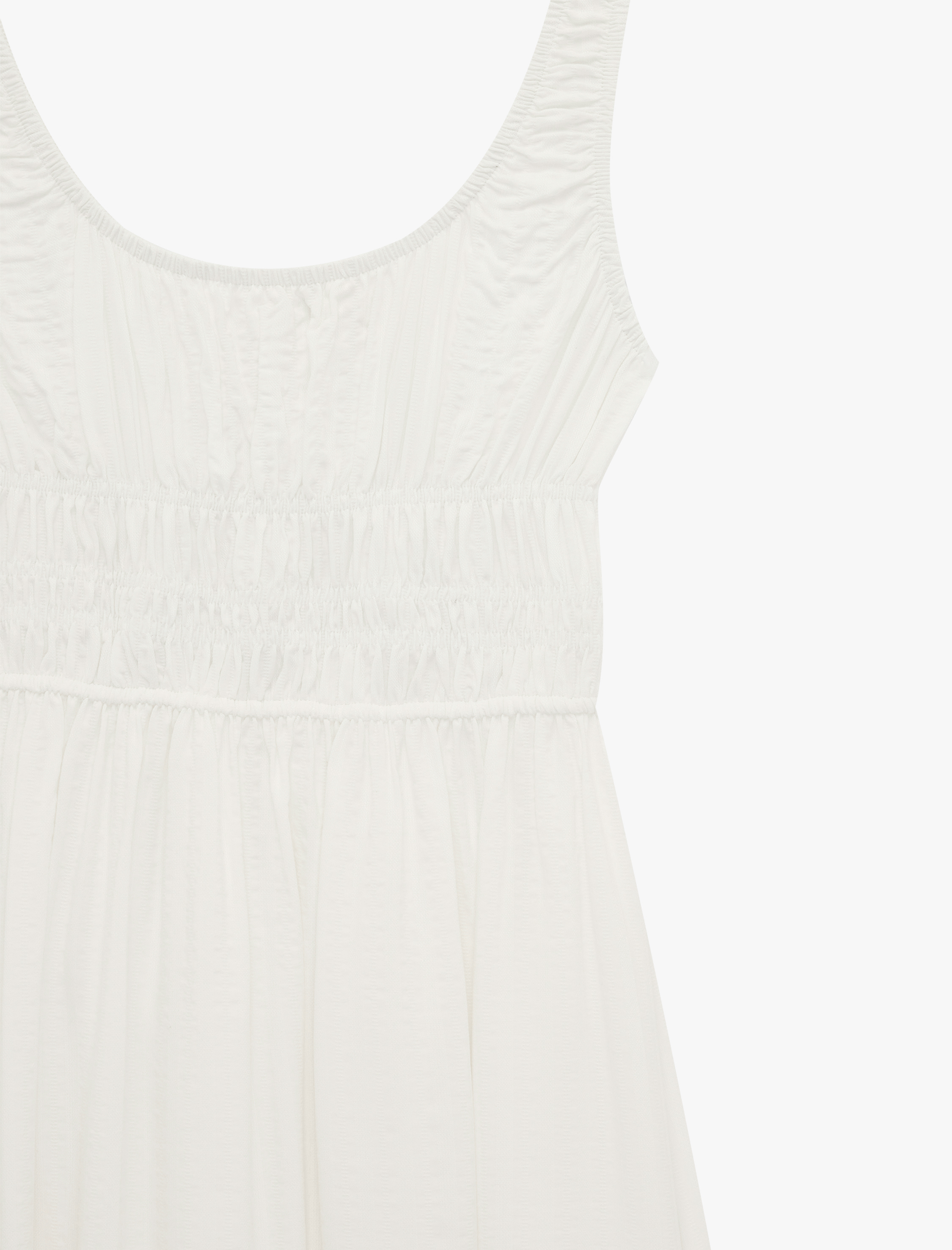   Pamuklu U Yaka Kalın Askılı Uzun Elbise